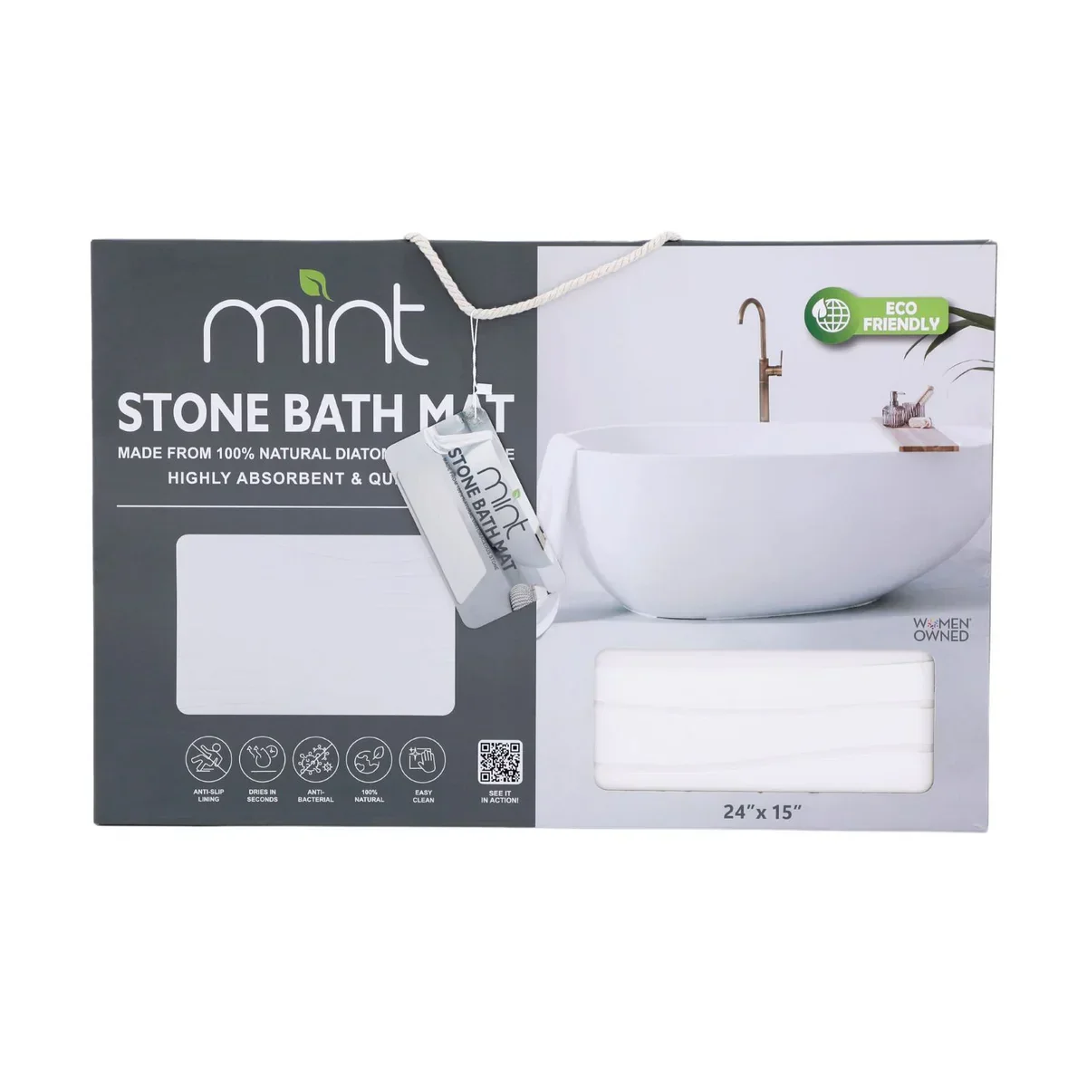 Off White Wave Stone Bath Mat - Image 6