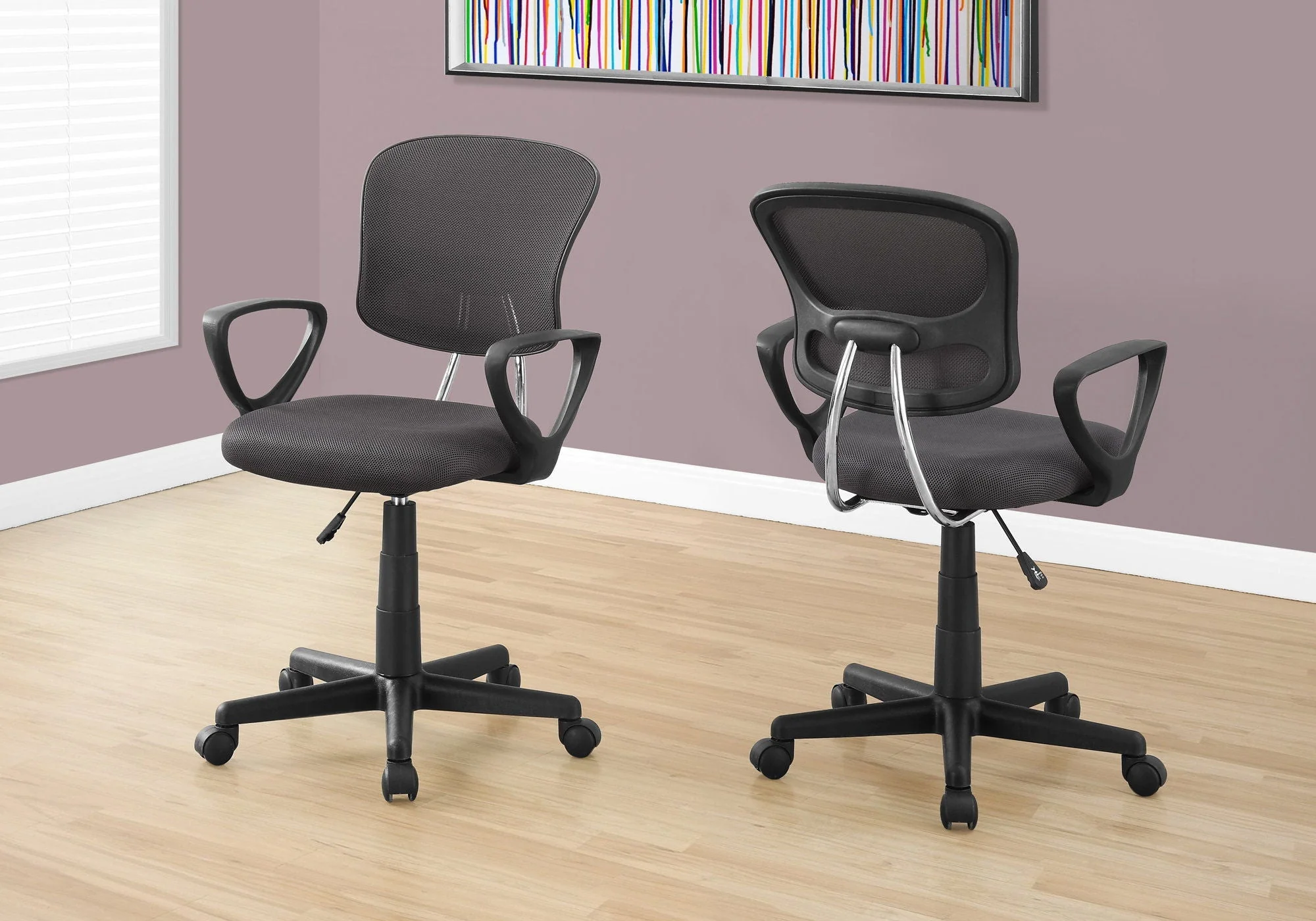 Office Chair, Adjustable Height, Swivel Ergonomic, Armrests - Image 2