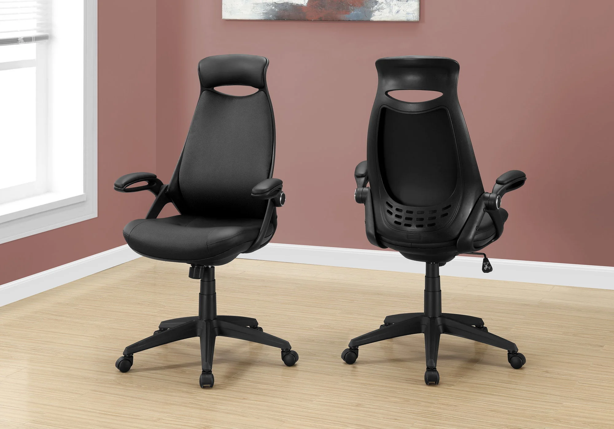 Office Chair, Adjustable Height, Swivel, Ergonomic, Armrests, Contemporary & Modern - Image 2