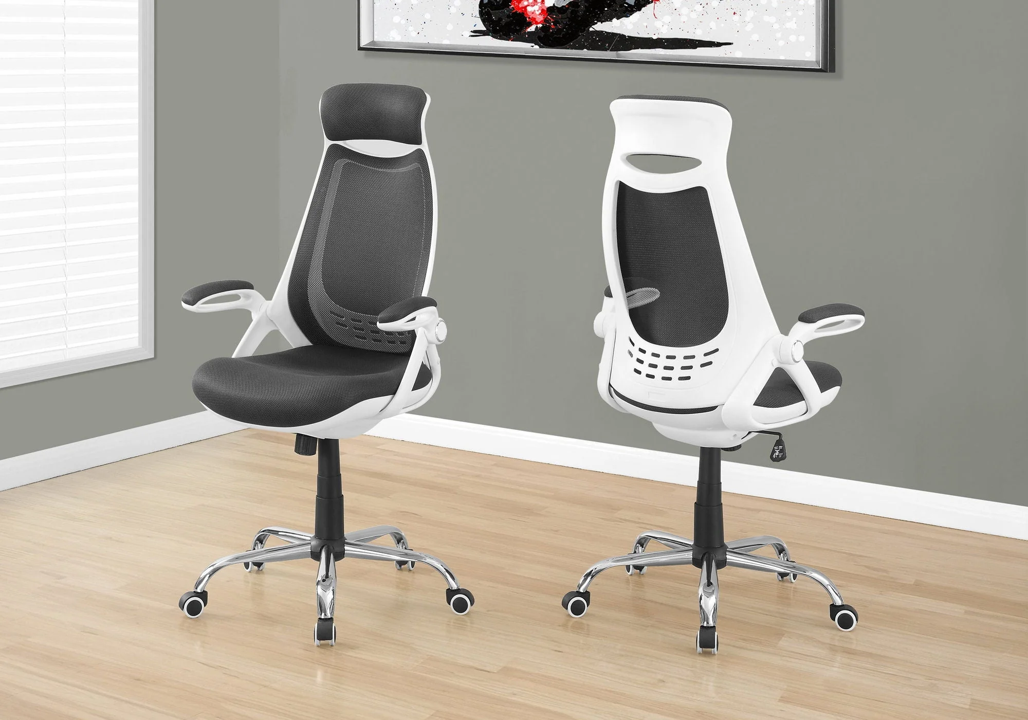 Office Chair, Adjustable Height, Swivel, Ergonomic, Armrests, Contemporary & Modern - Image 3