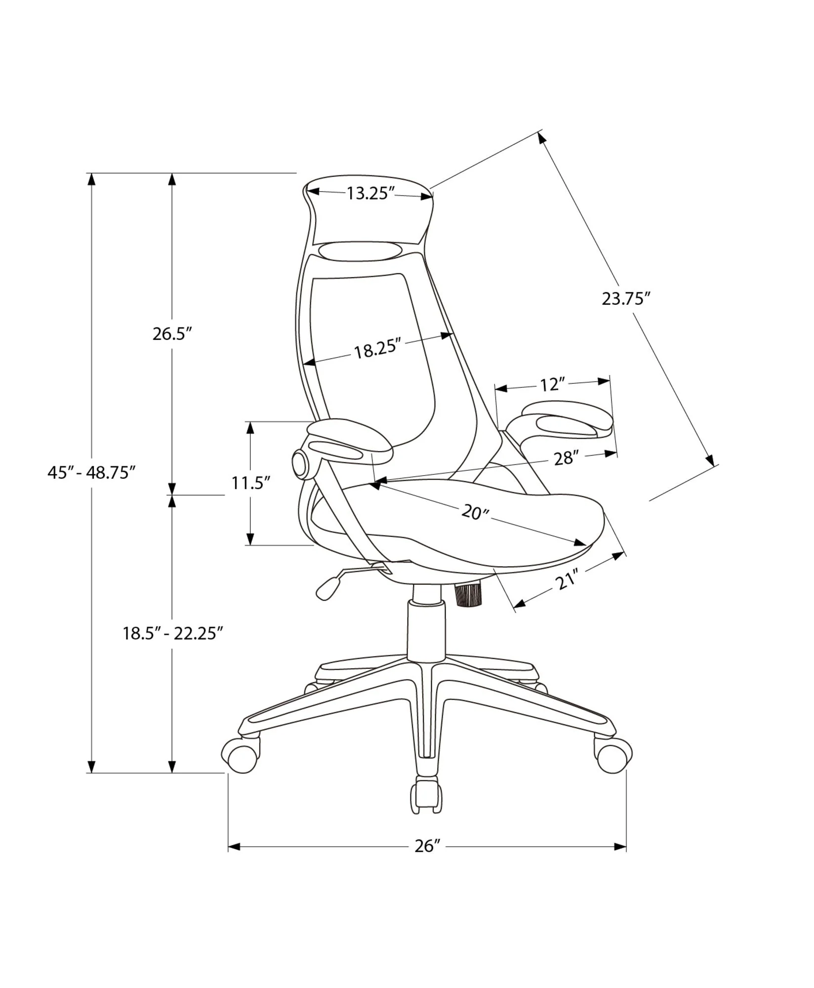 Office Chair, Adjustable Height, Swivel, Ergonomic, Armrests, Contemporary & Modern - Image 6