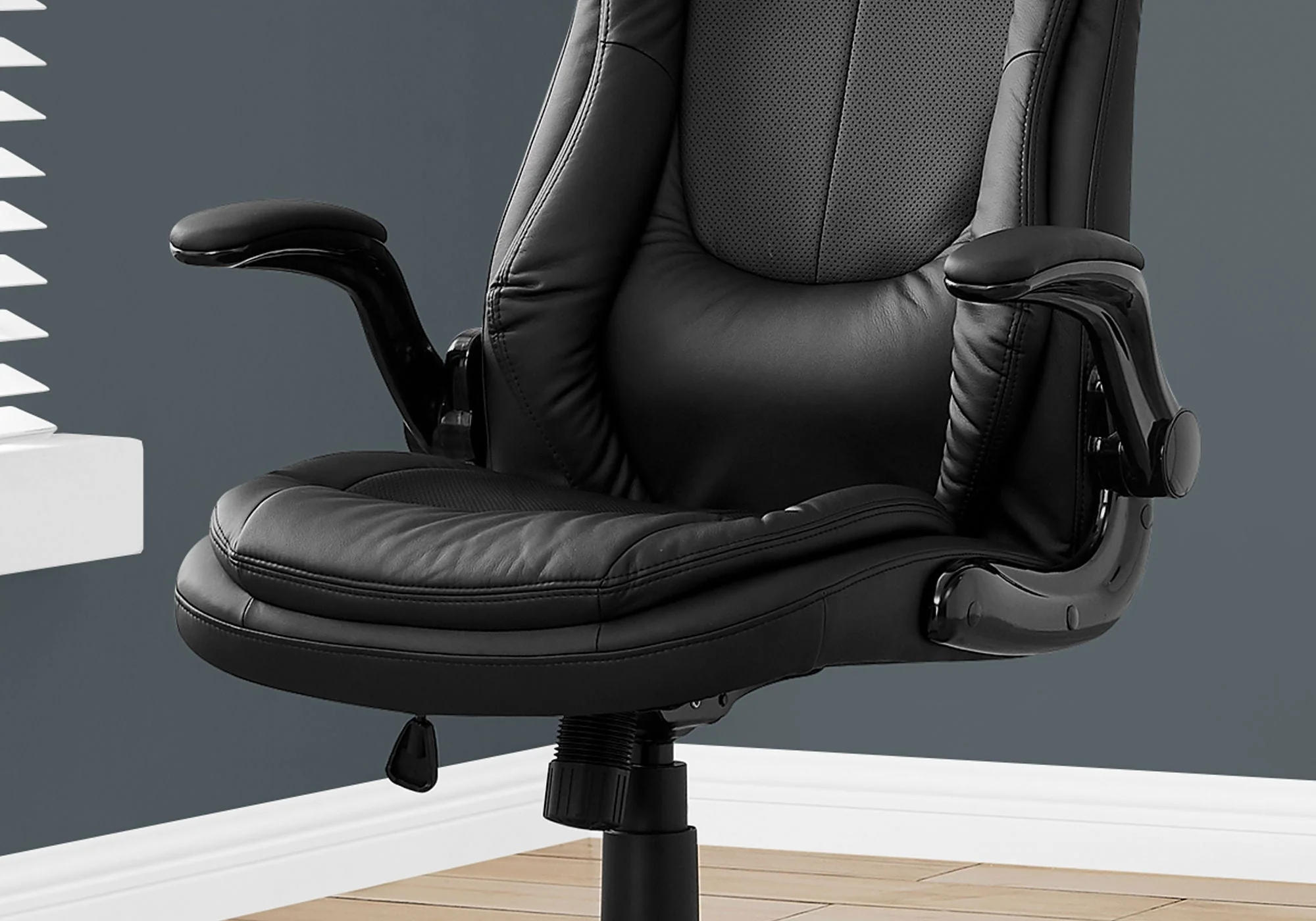 Office Chair, Adjustable Height, Swivel, Ergonomic, Armrests, Contemporary & Modern - Black - Image 3