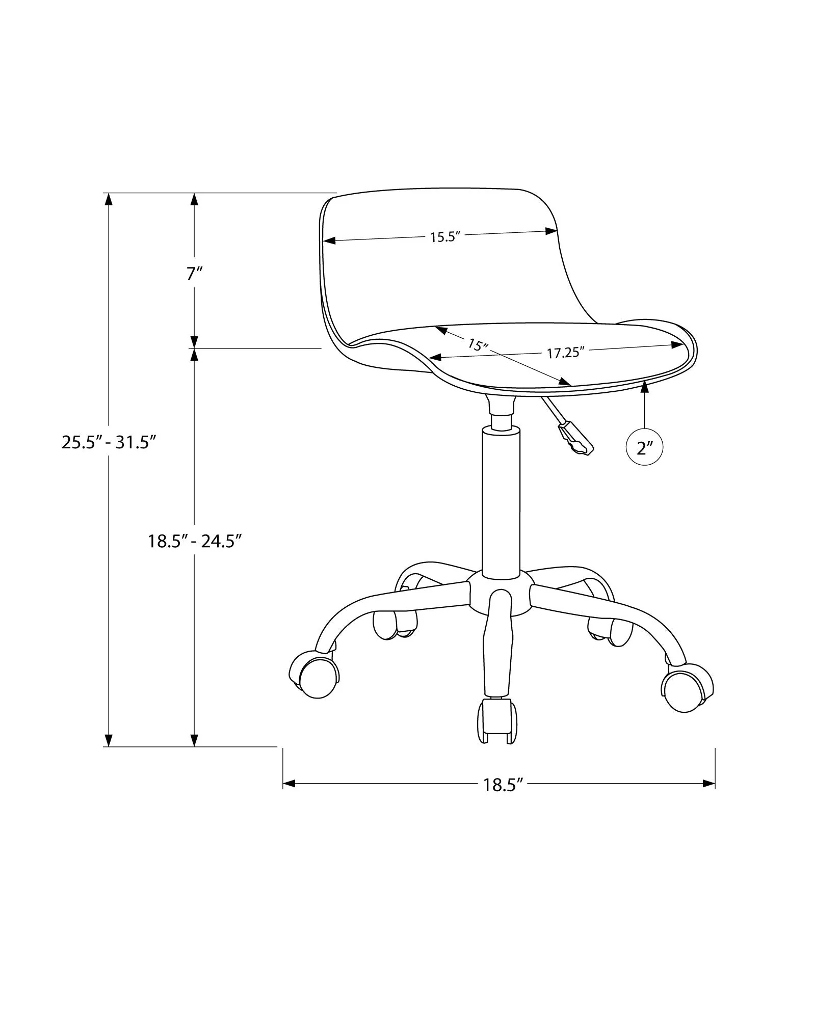 Office Chair, Adjustable Height, Swivel, Ergonomic, Modern - Image 8