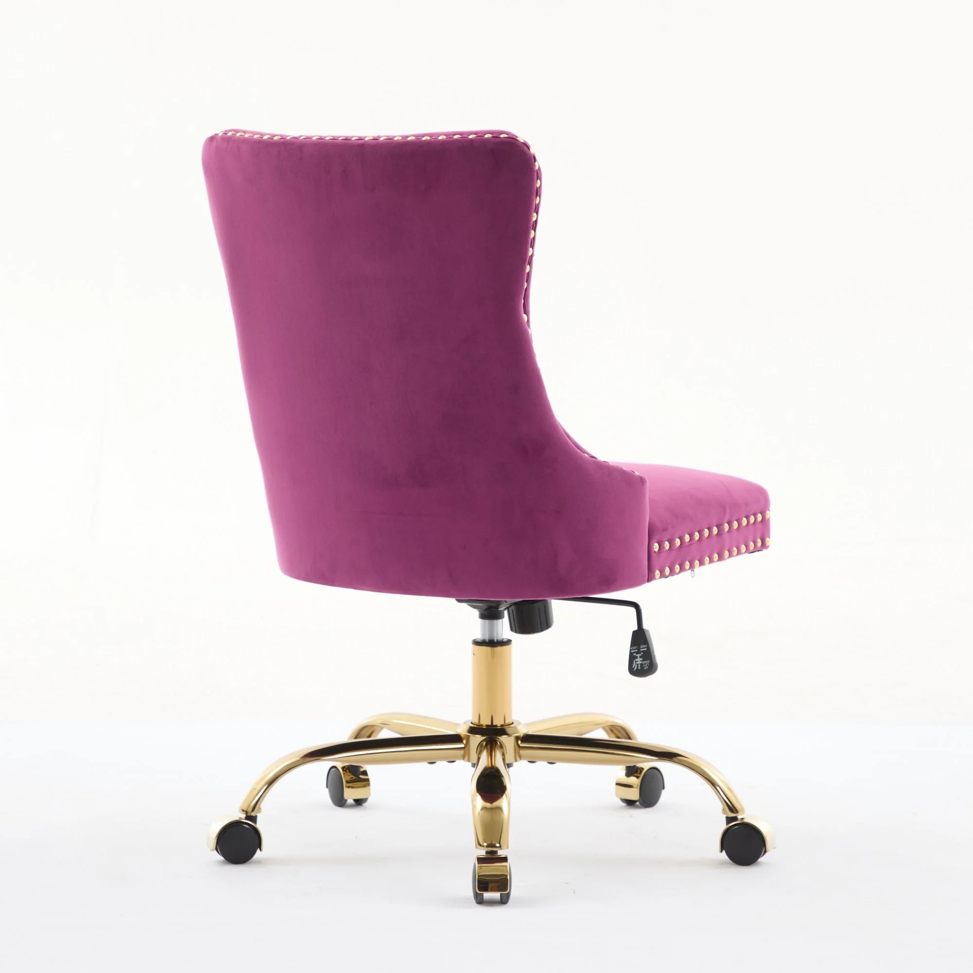 Office Chair Modern Velvet Upholstered Tufted Button (Purple) - Image 6