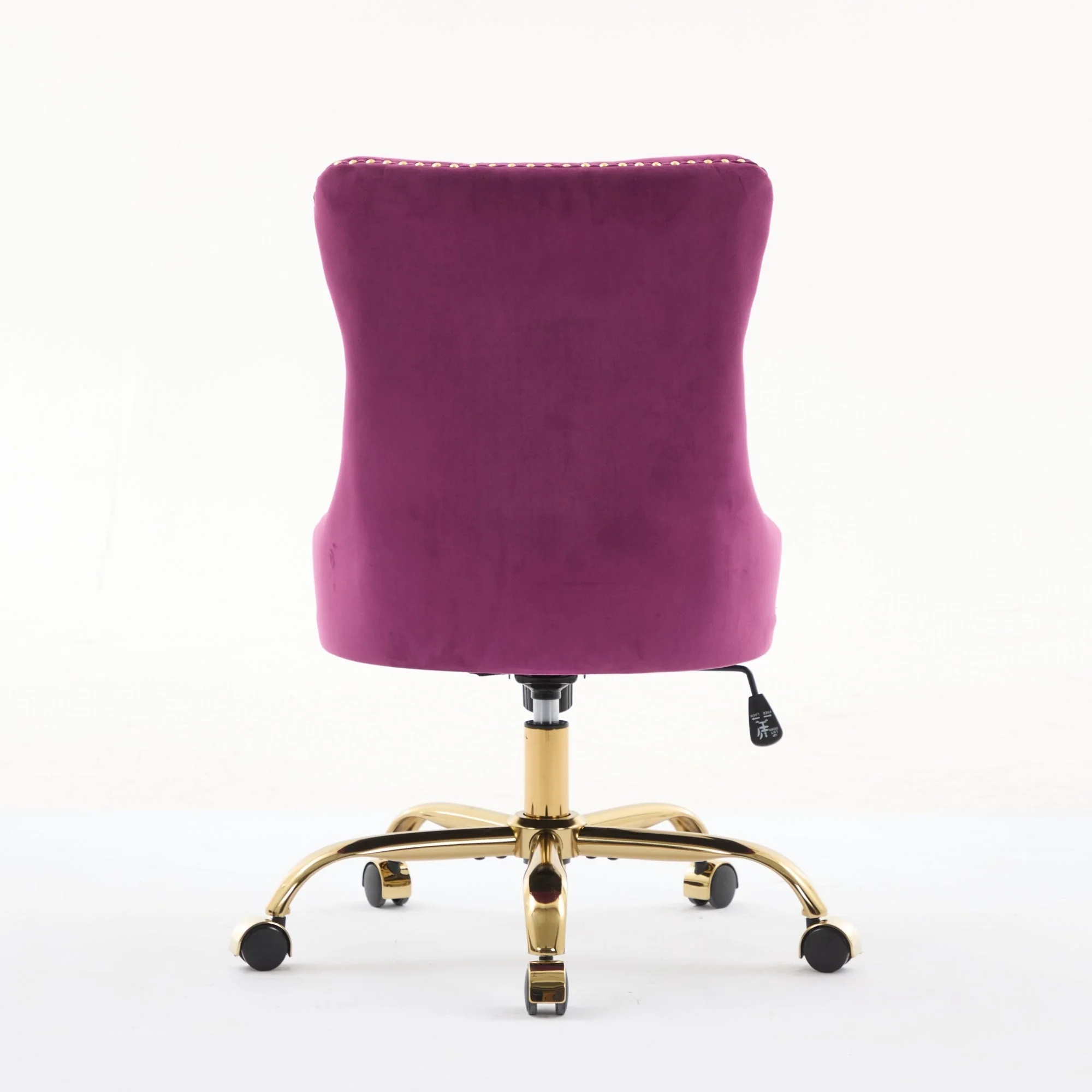 Office Chair Modern Velvet Upholstered Tufted Button (Purple) - Image 7