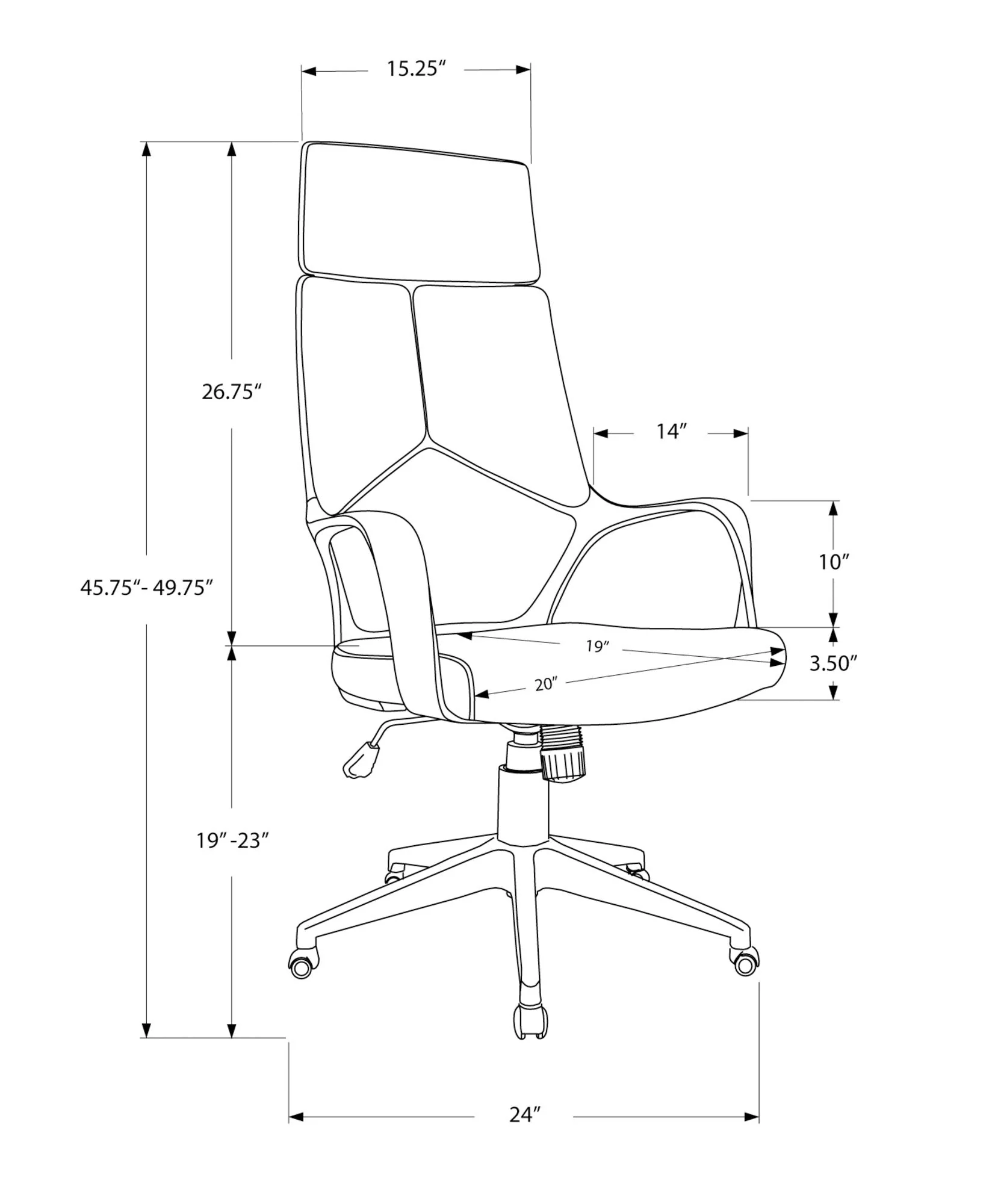 Office Swivel Chair, Adjustable Height, Ergonomic, Armrests, Contemporary & Modern - Image 6