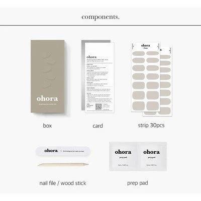 Ohora Gel Nail Basic Line Cream Paper 30ct - Image 4