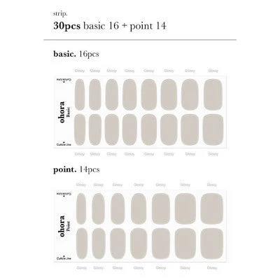 Ohora Gel Nail Basic Line Cream Paper 30ct - Image 5