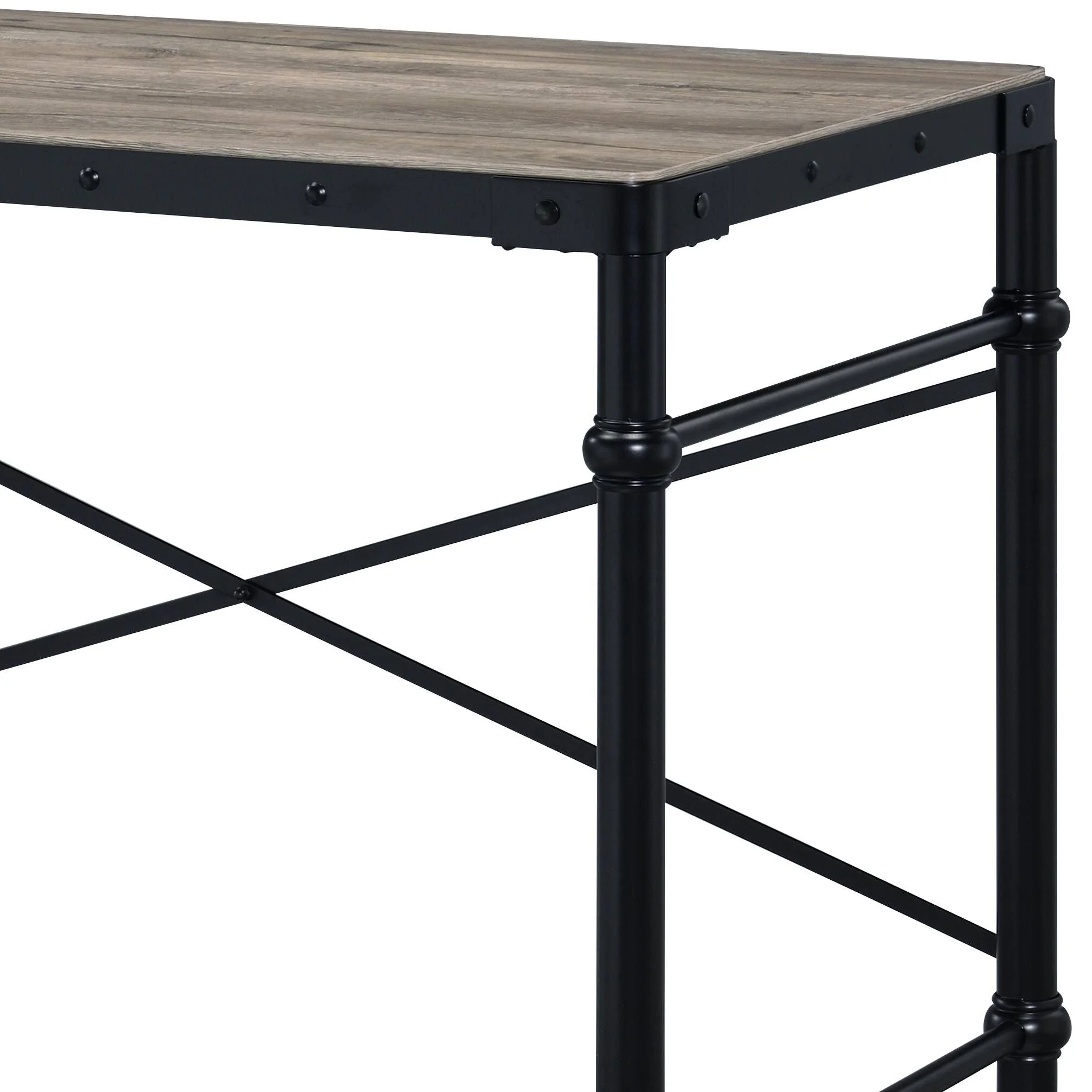 Oklarth - Rustic Writing Desk - Black / Oak - Image 3