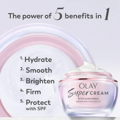 Olay Super Cream Face Moisturizer with Sunscreen SPF 30 1.7oz - Missing Box - Image 2