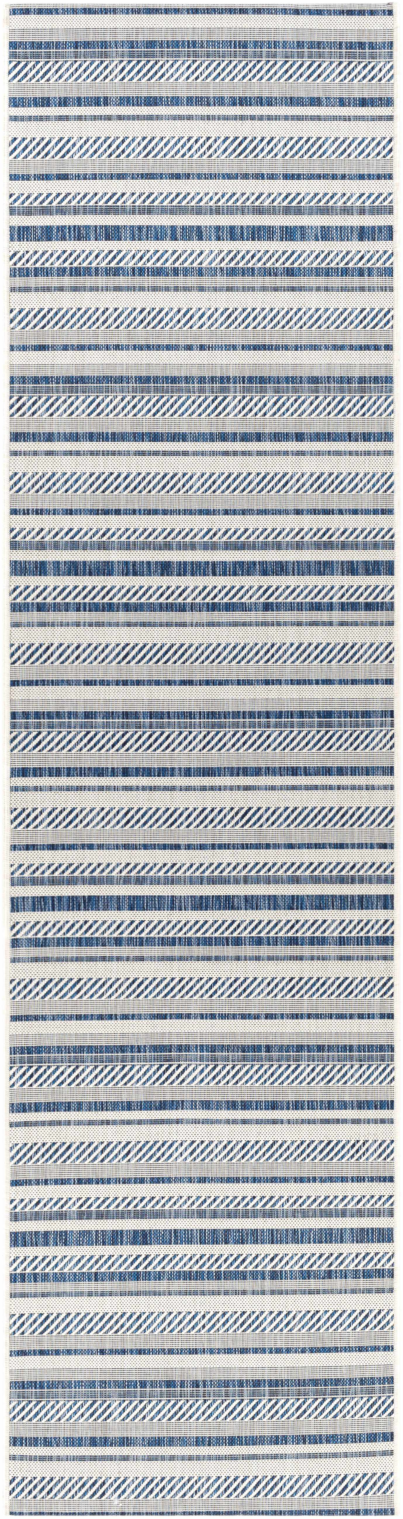 Olin White&Blue Striped Nordic Rug - Image 11