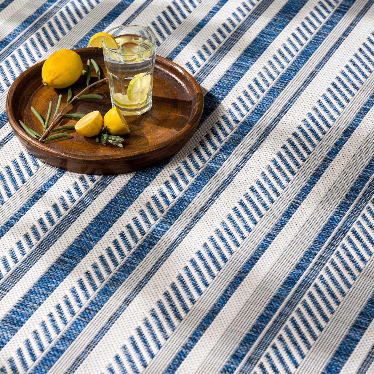 Olin White&Blue Striped Nordic Rug - Image 14