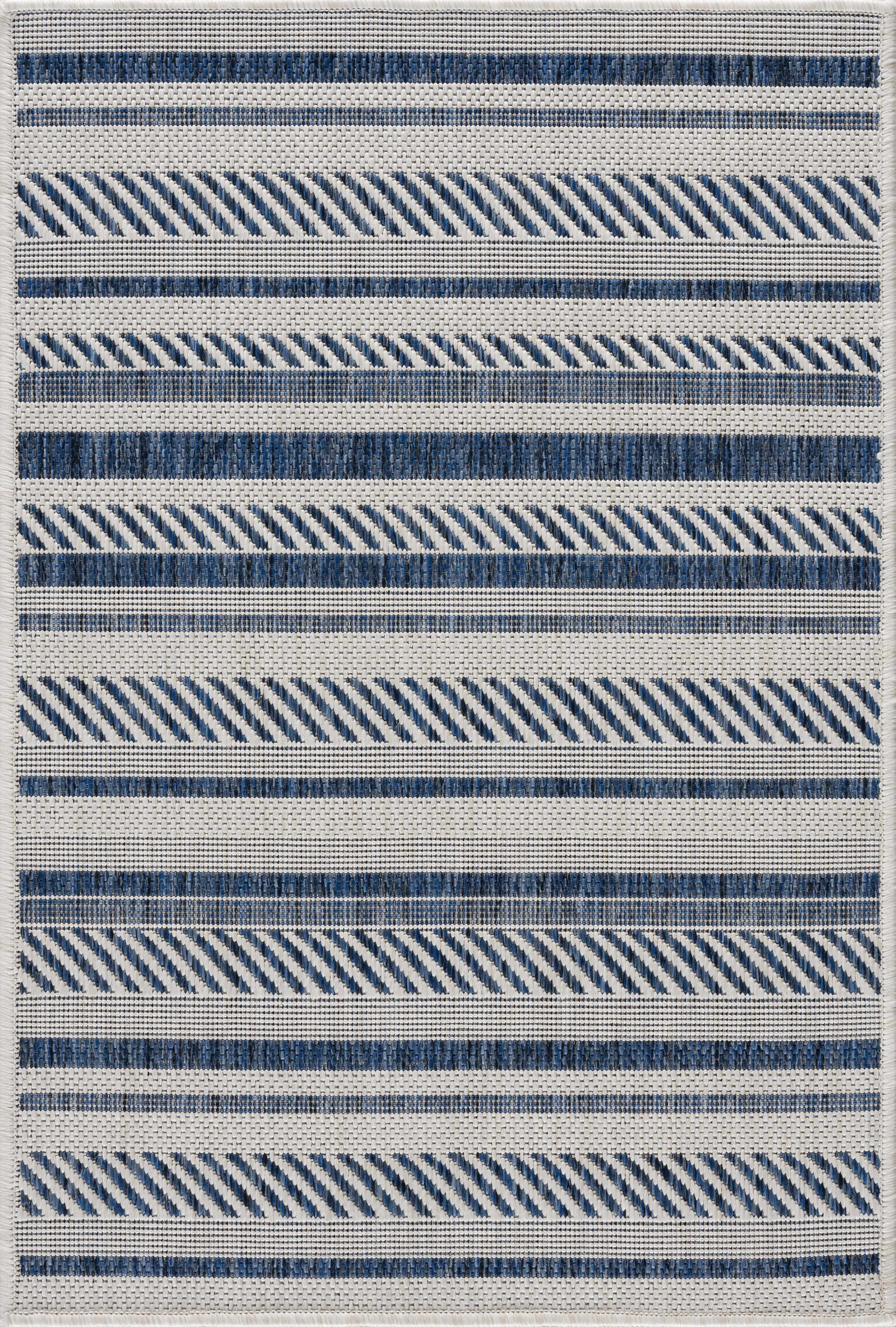 Olin White&Blue Striped Nordic Rug - Image 16