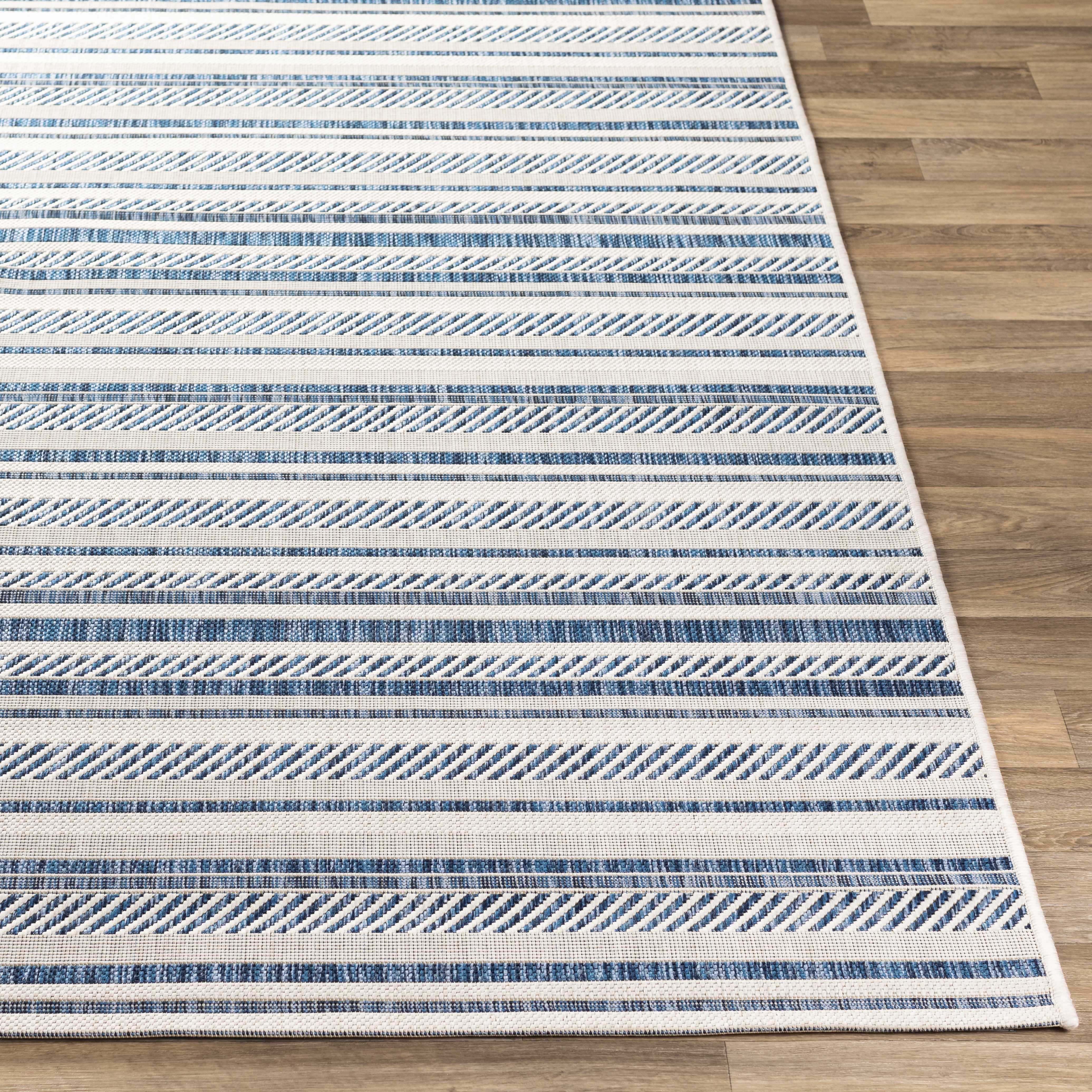 Olin White&Blue Striped Nordic Rug - Image 17