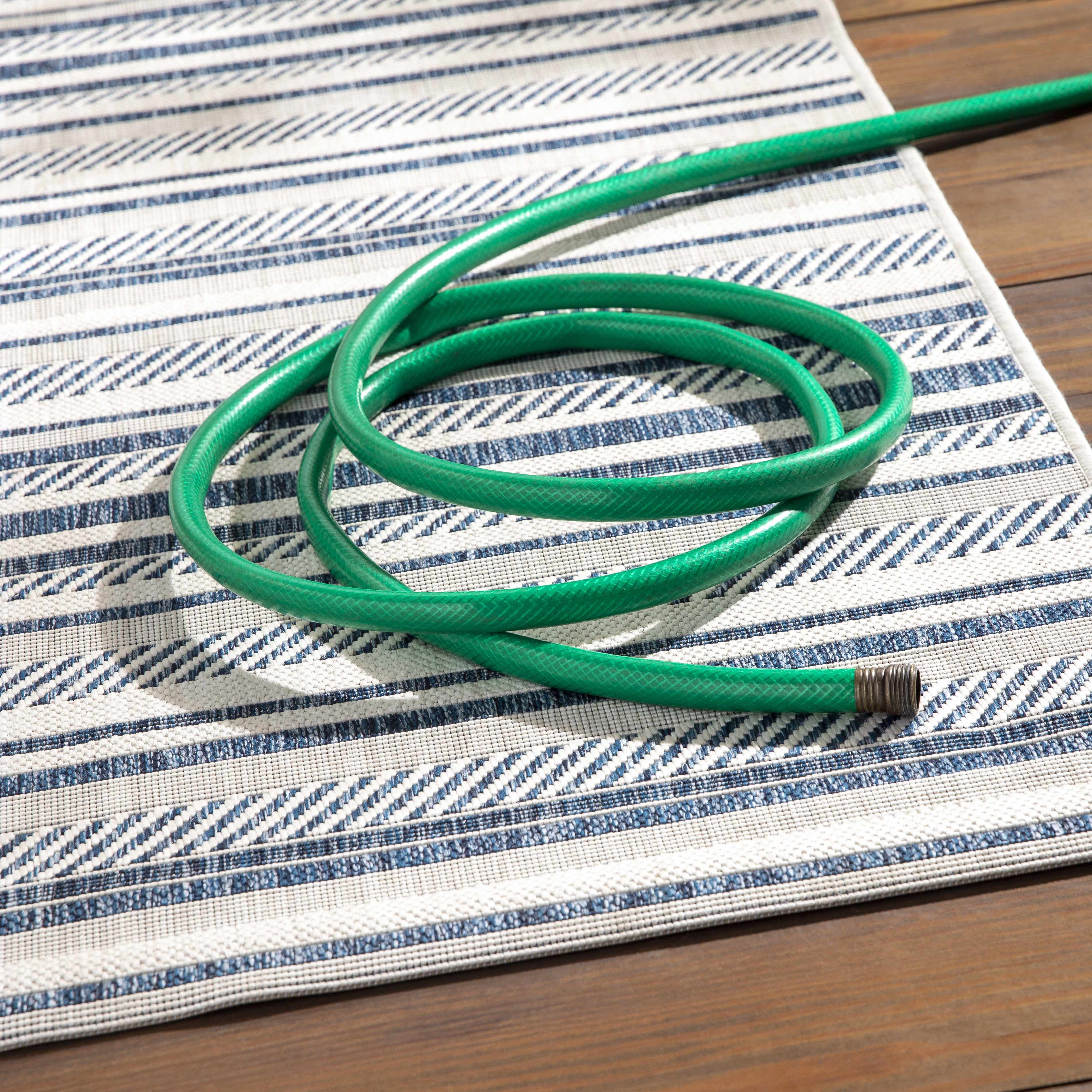 Olin White&Blue Striped Nordic Rug - Image 23