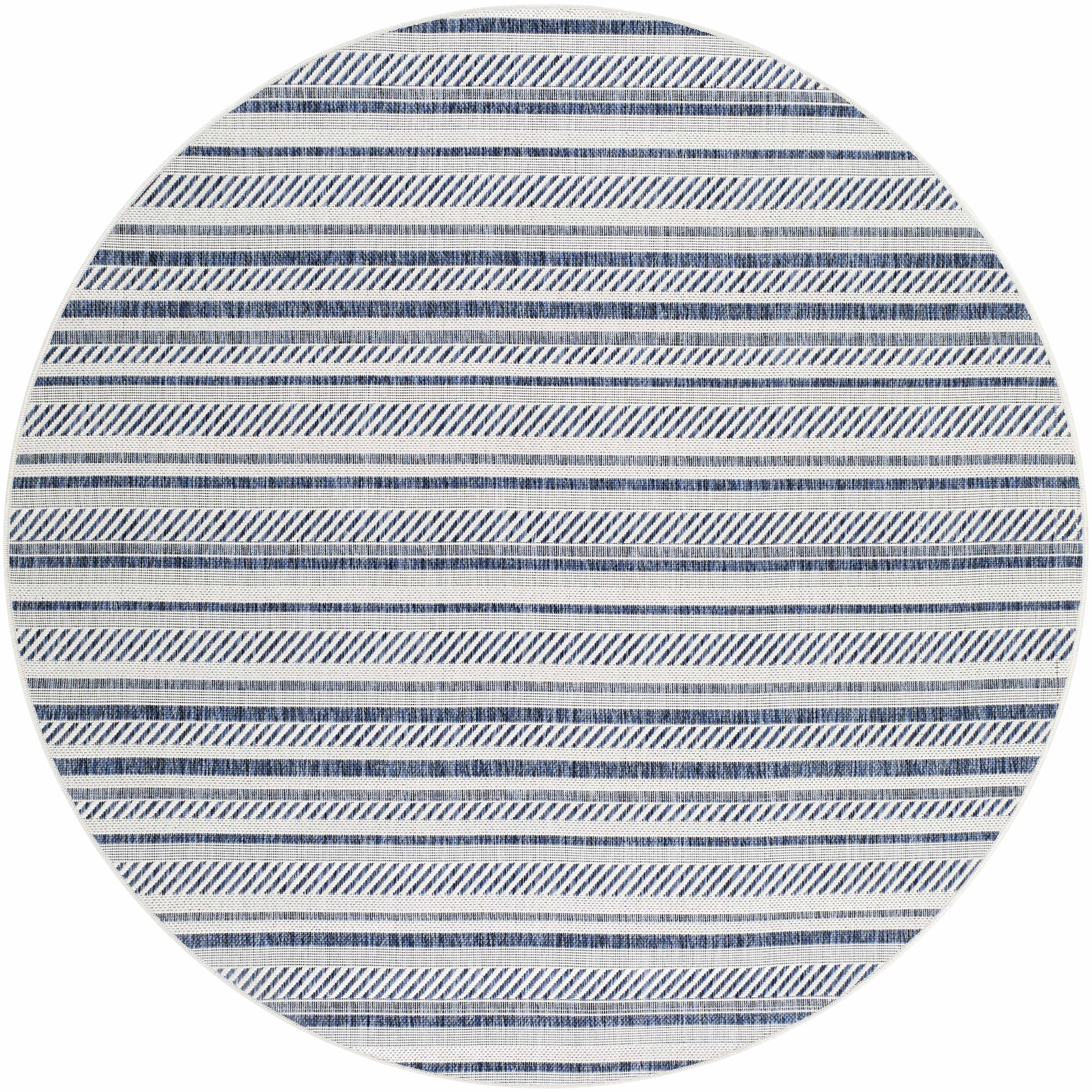 Olin White&Blue Striped Nordic Rug - Image 24