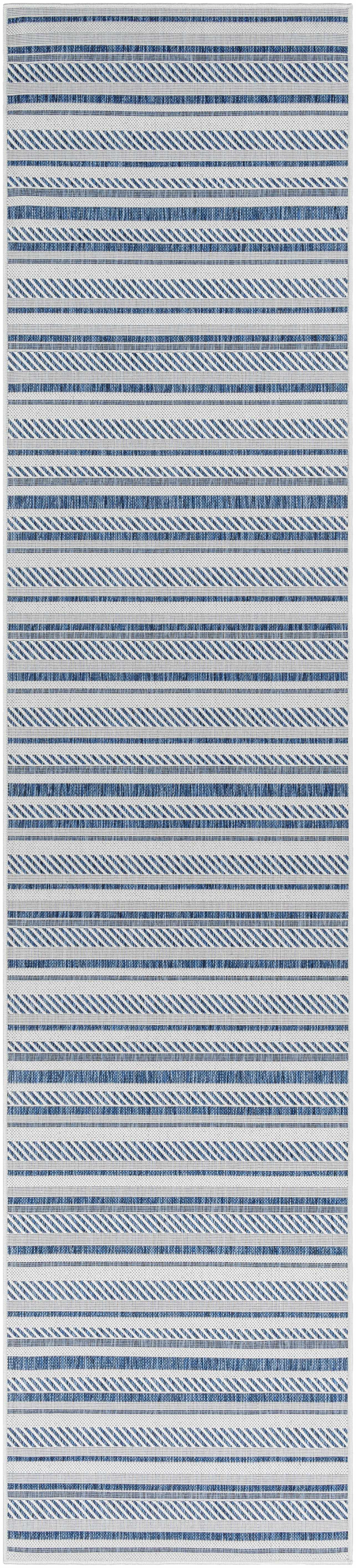 Olin White&Blue Striped Nordic Rug - Image 29
