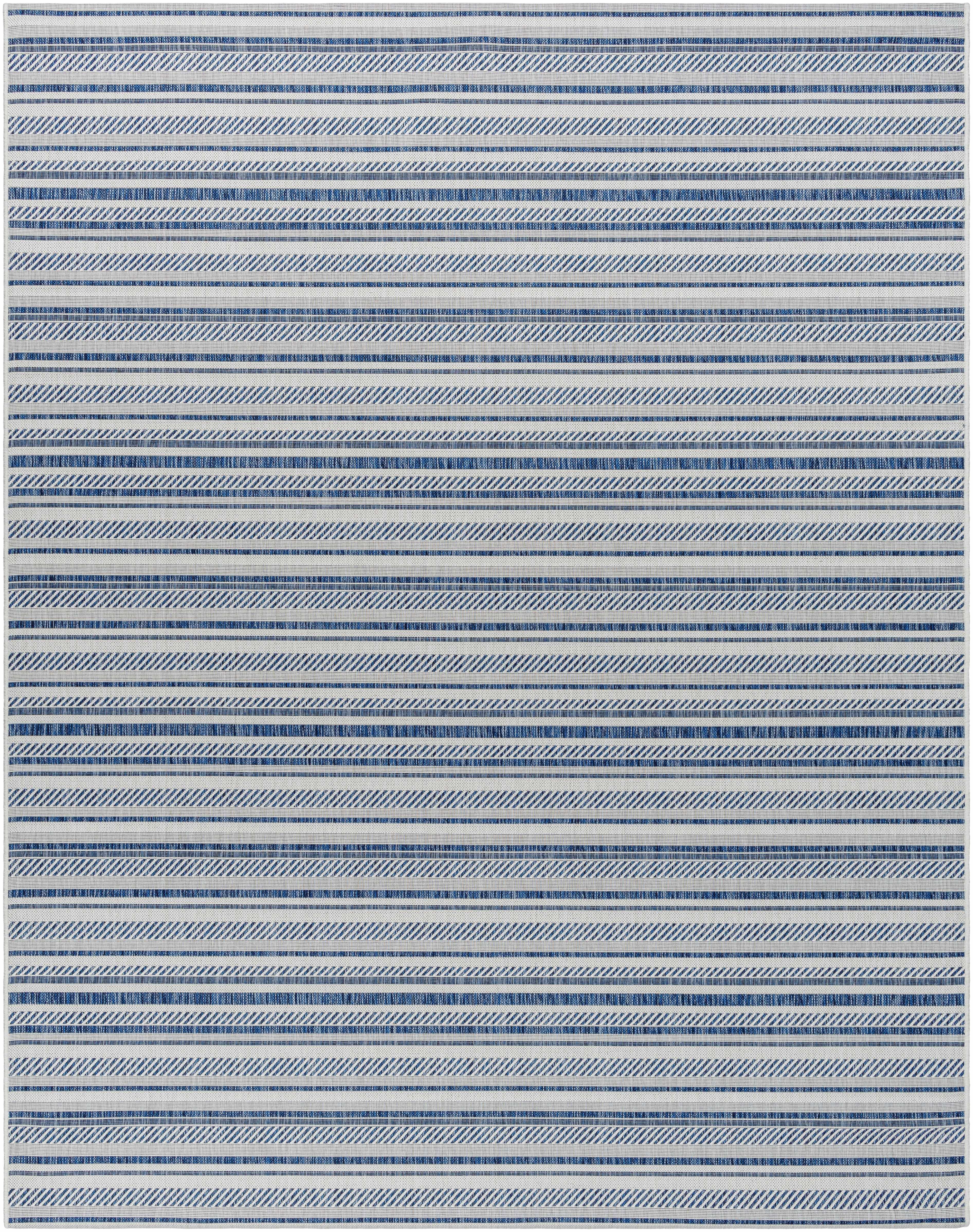 Olin White&Blue Striped Nordic Rug - Image 30