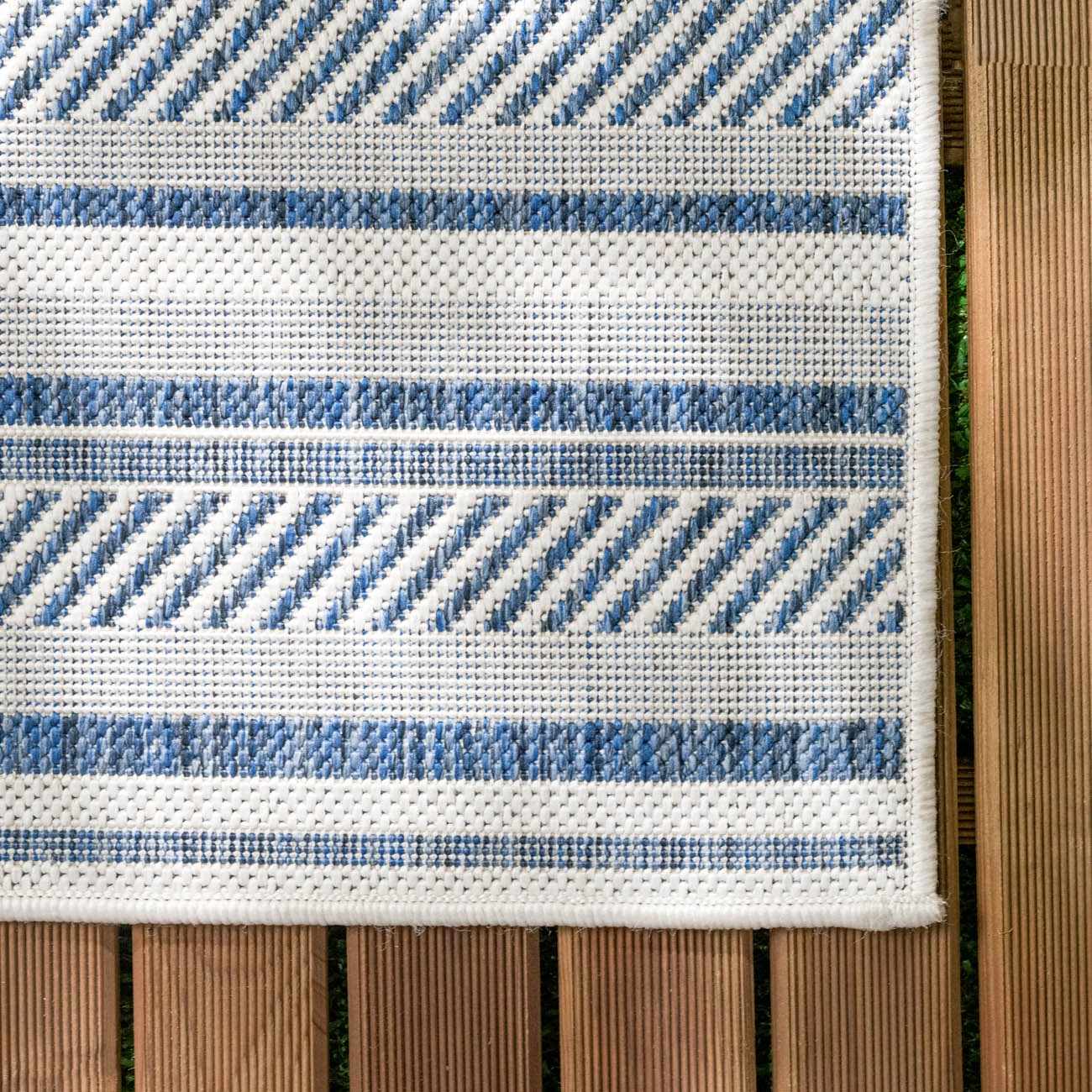 Olin White&Blue Striped Nordic Rug - Image 7