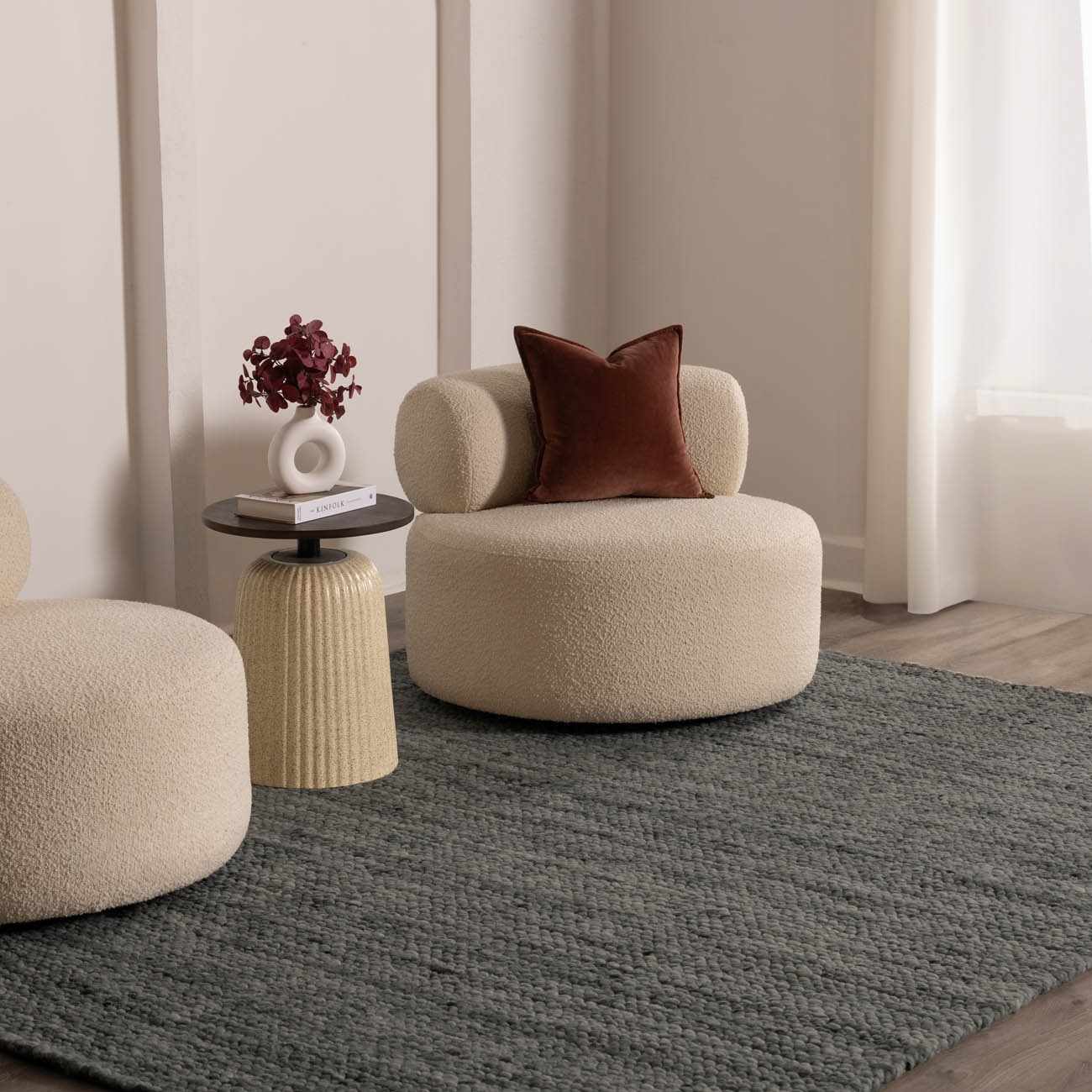 Olisa Charcoal Wool Area Rug - Image 2