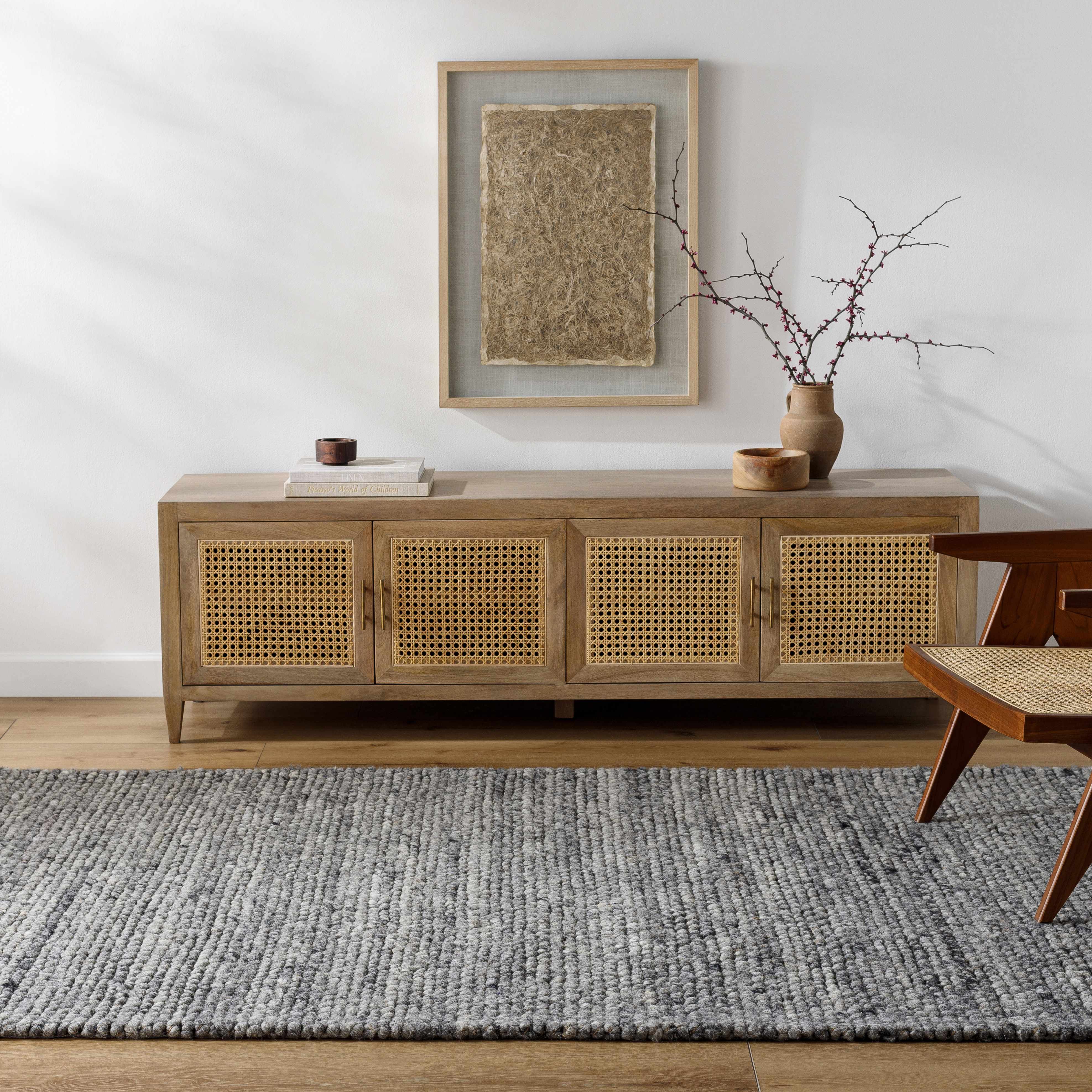 Olisa Charcoal Wool Area Rug - Image 4