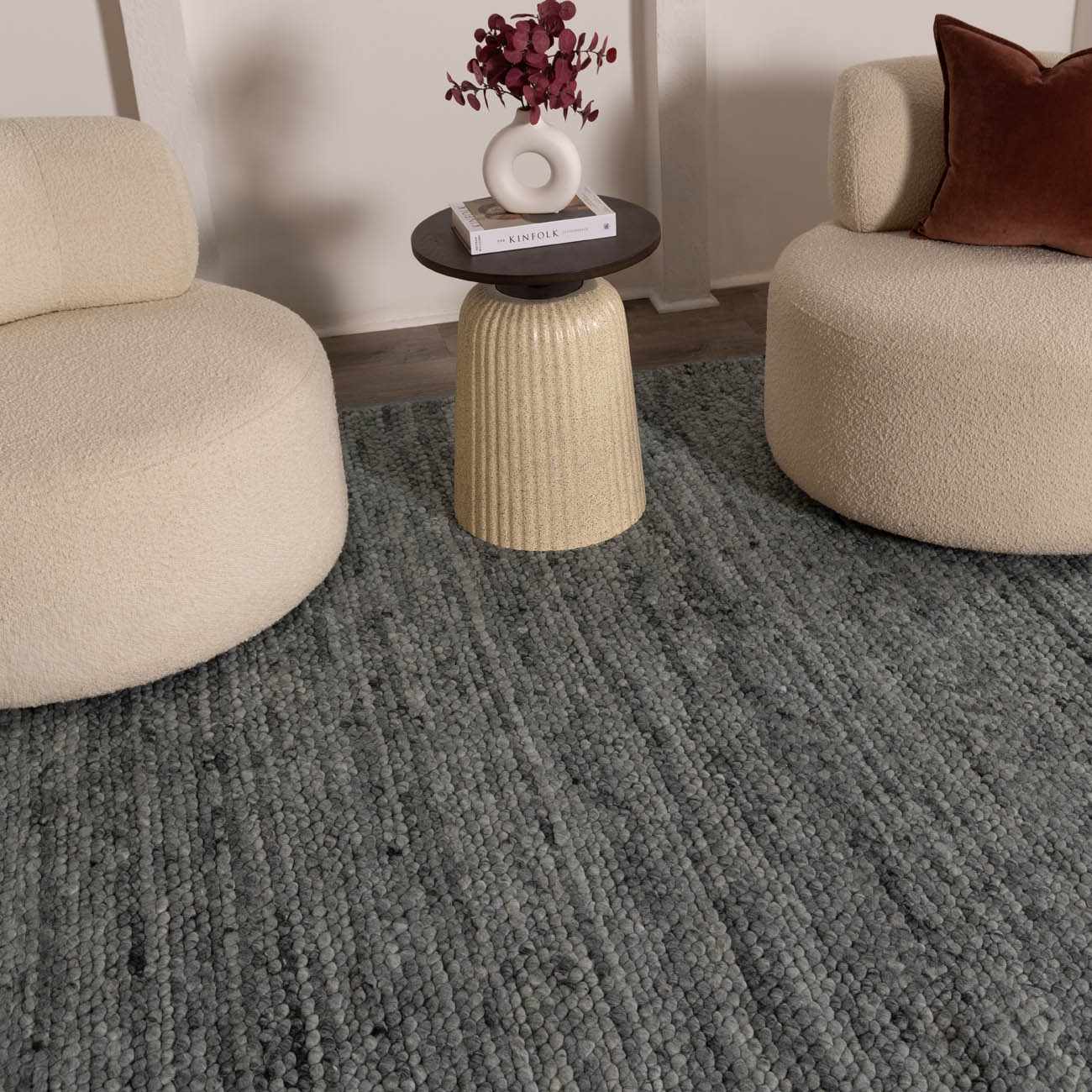 Olisa Charcoal Wool Area Rug - Image 9