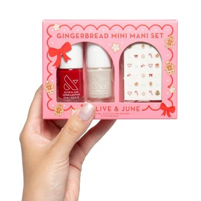 Olive & June Mini Mani Nail Polish Gift Set Gingerbread 3ct - Imperfect Box - Image 3