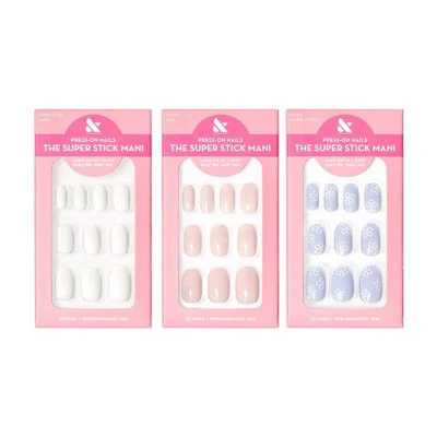 Olive & June Press-On Nails Bestsellers Pack Floral Doodle/Swan/Tutu 96ct 3-Pack