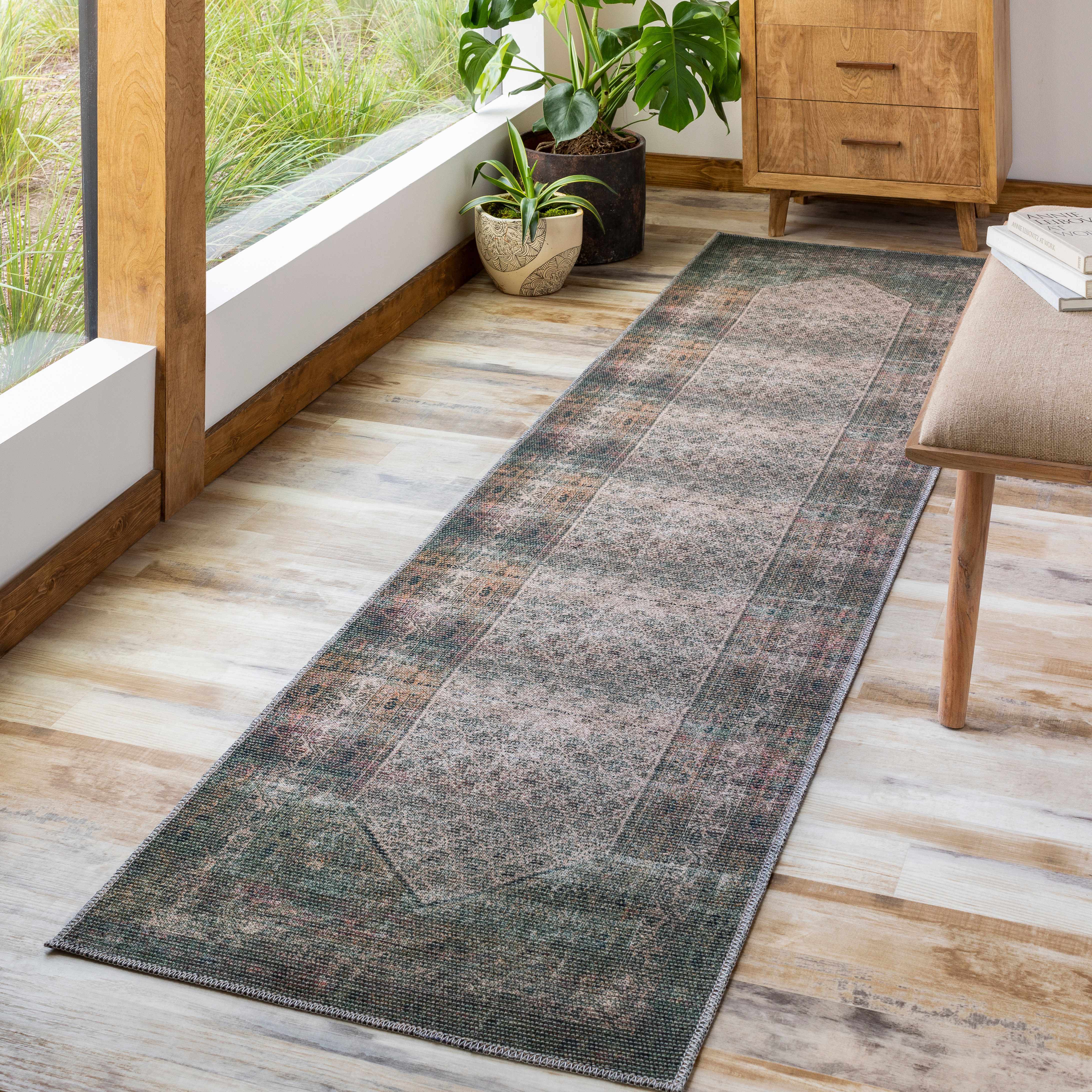 Olive Sariaya Distressed Washable Area Rug - Clearance - Image 5