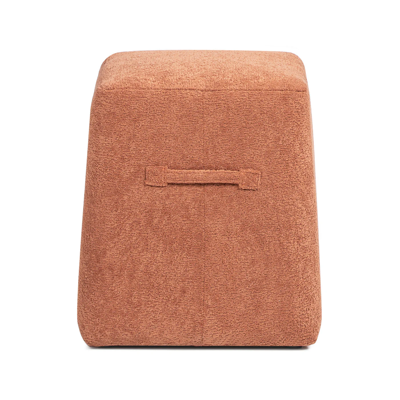 Oliver 16' Tapered Square Upholstered Ottoman in Spice Orange Fleeced Teddy - Image 2