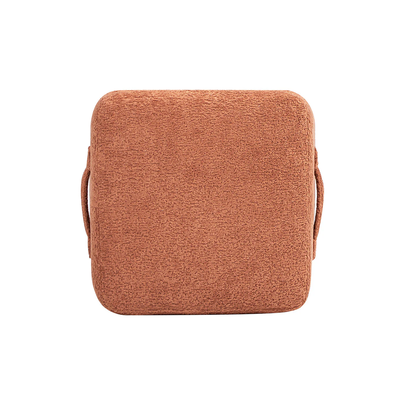 Oliver 16' Tapered Square Upholstered Ottoman in Spice Orange Fleeced Teddy - Image 4