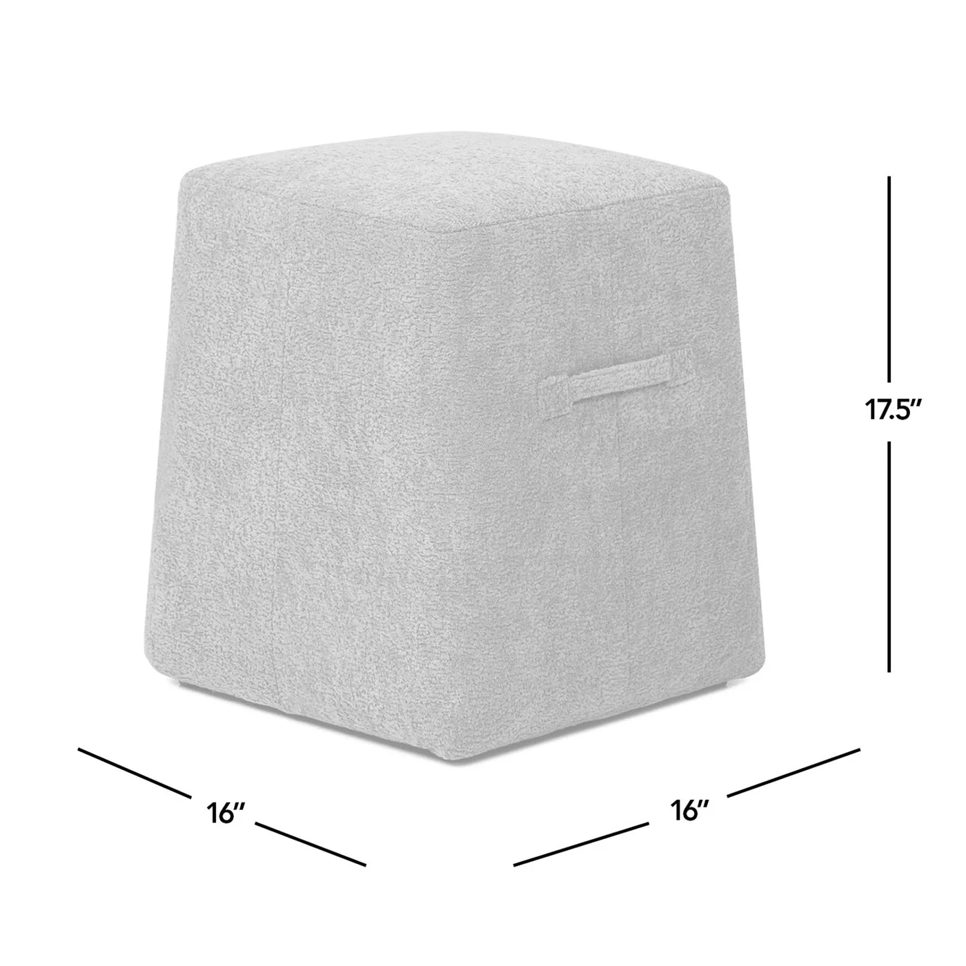 Oliver 16' Tapered Square Upholstered Ottoman in Spice Orange Fleeced Teddy - Image 5