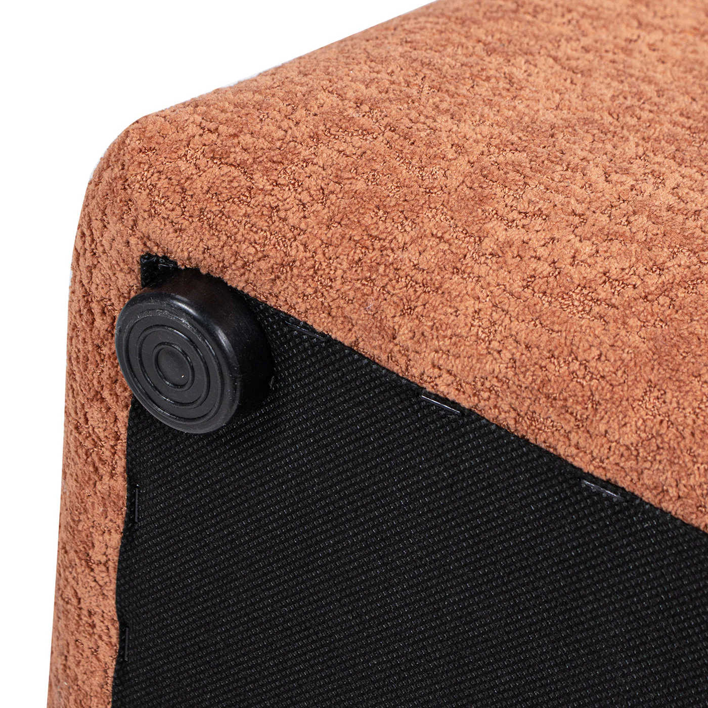 Oliver 16' Tapered Square Upholstered Ottoman in Spice Orange Fleeced Teddy - Image 6