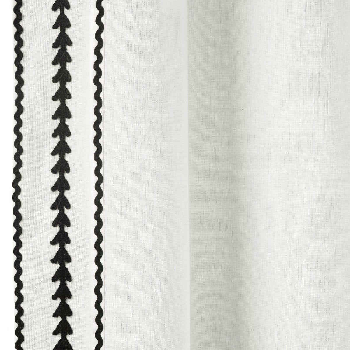 Olivia Ric Rac Embroidery Border Window Curtain Panel - Image 10
