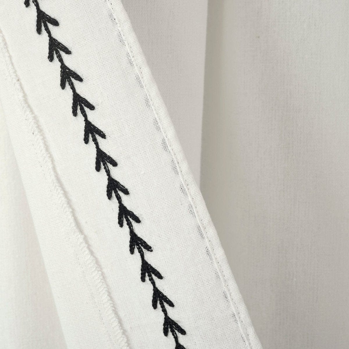 Olivia Ric Rac Embroidery Border Window Curtain Panel - Image 12