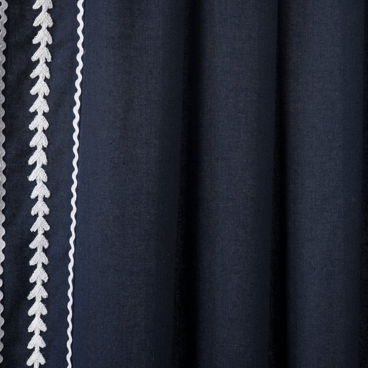 Olivia Ric Rac Embroidery Border Window Curtain Panel - Image 5