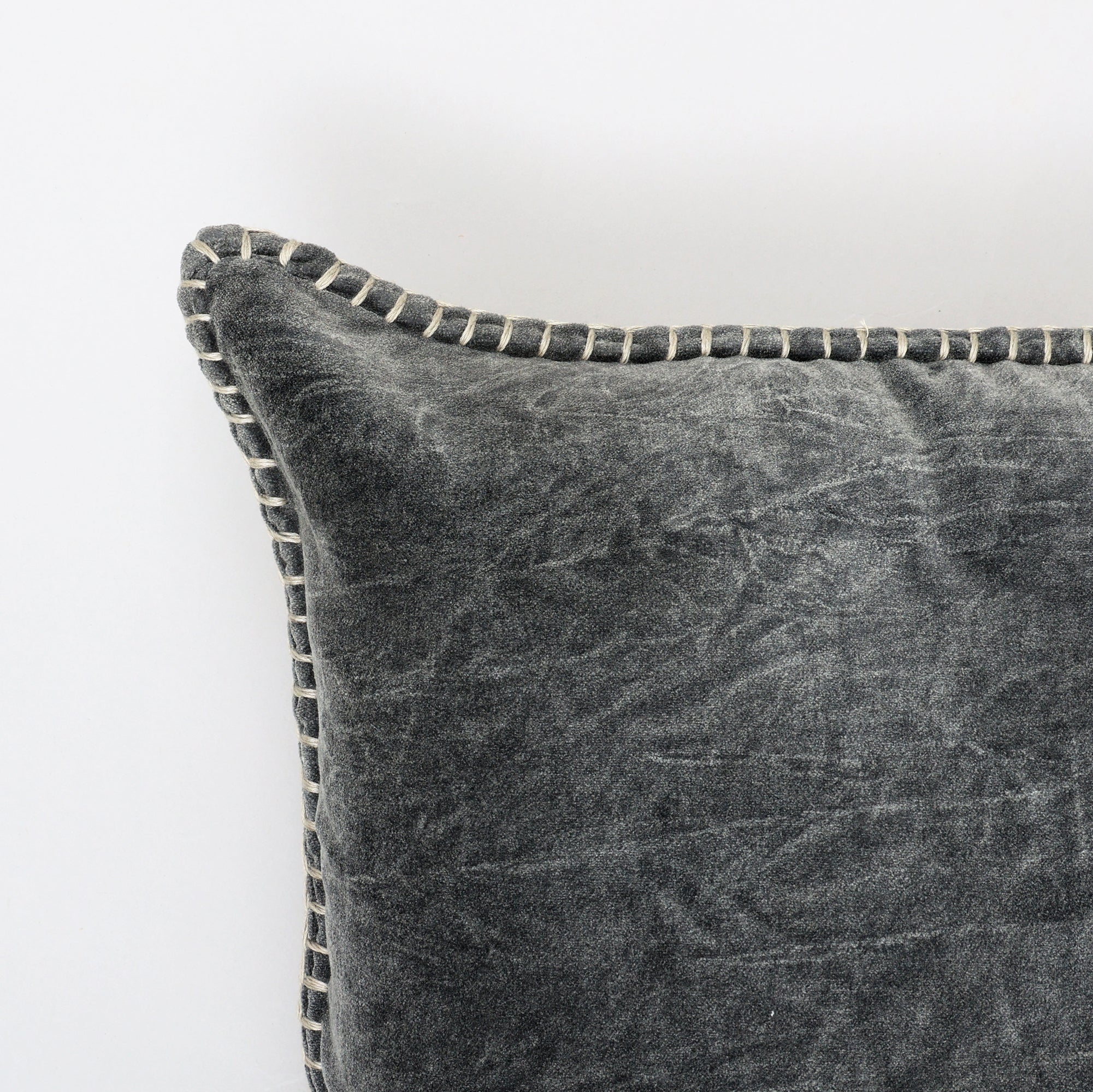 Olivia Stonewashed Velvet Pillow – 19" Square - Image 12