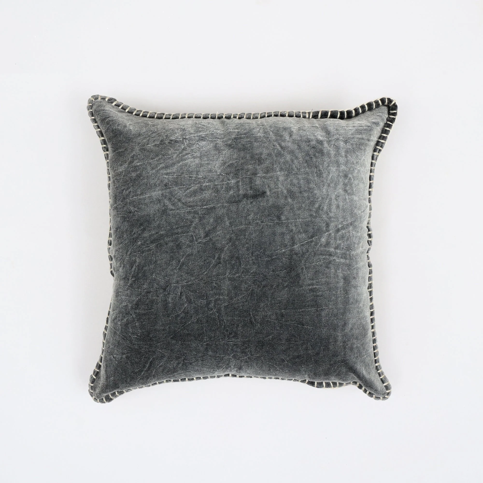 Olivia Stonewashed Velvet Pillow – 19" Square - Image 7