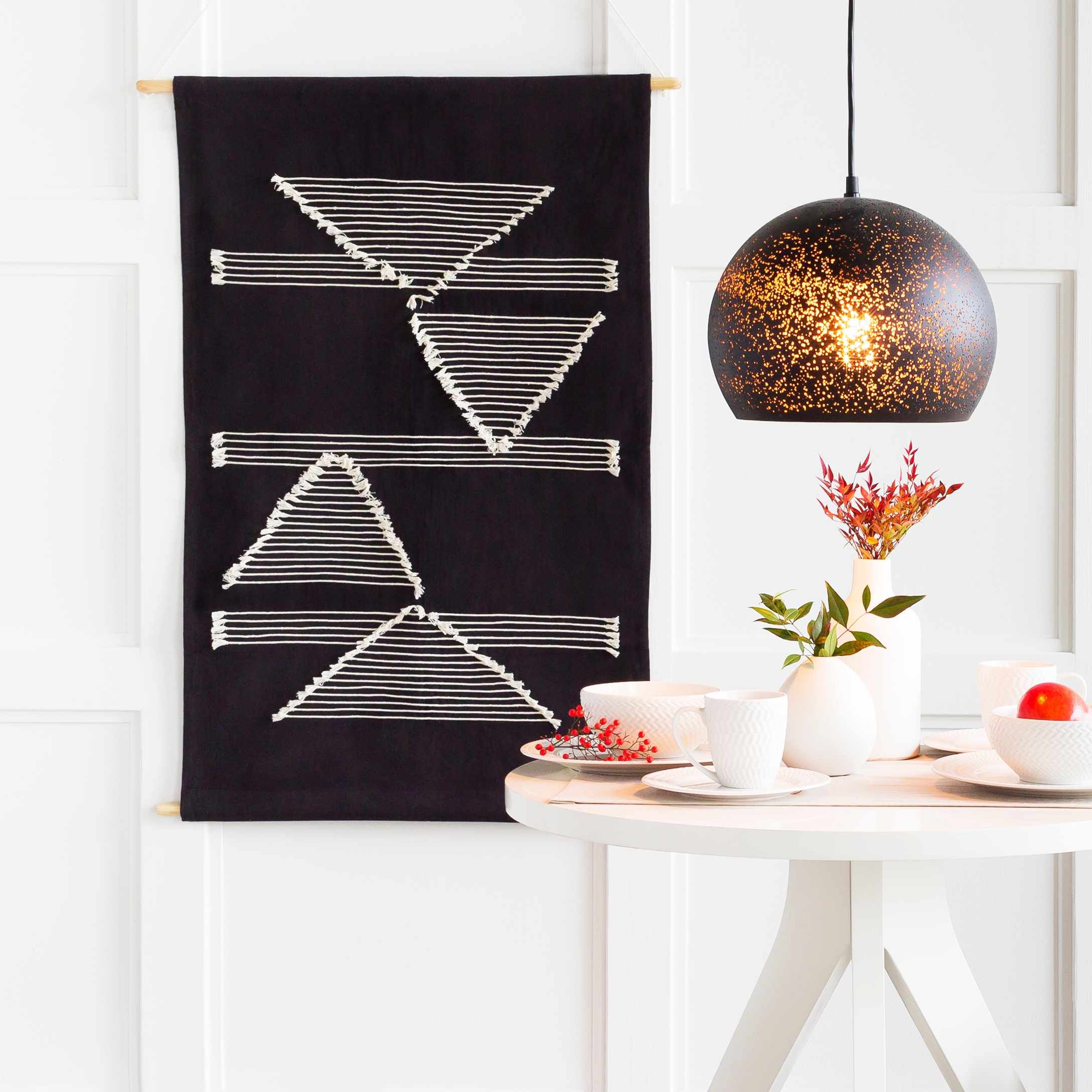 Olmitz Black-Beige Modern Geometric Wall Hanging - Image 6