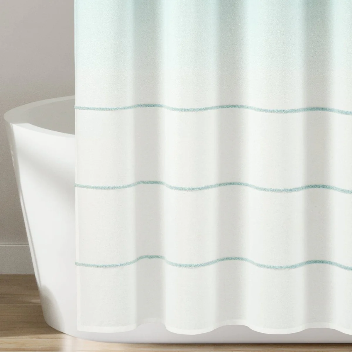 Ombre Embroidery Tassel Cotton Shower Curtain - Image 7