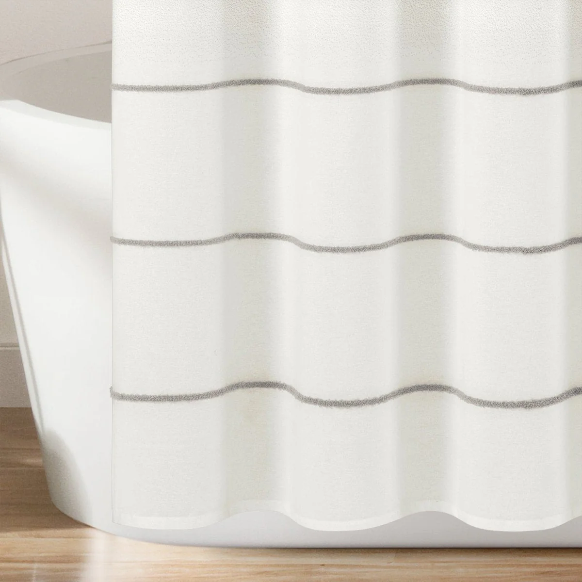 Ombre Embroidery Tassel Cotton Shower Curtain - Image 8