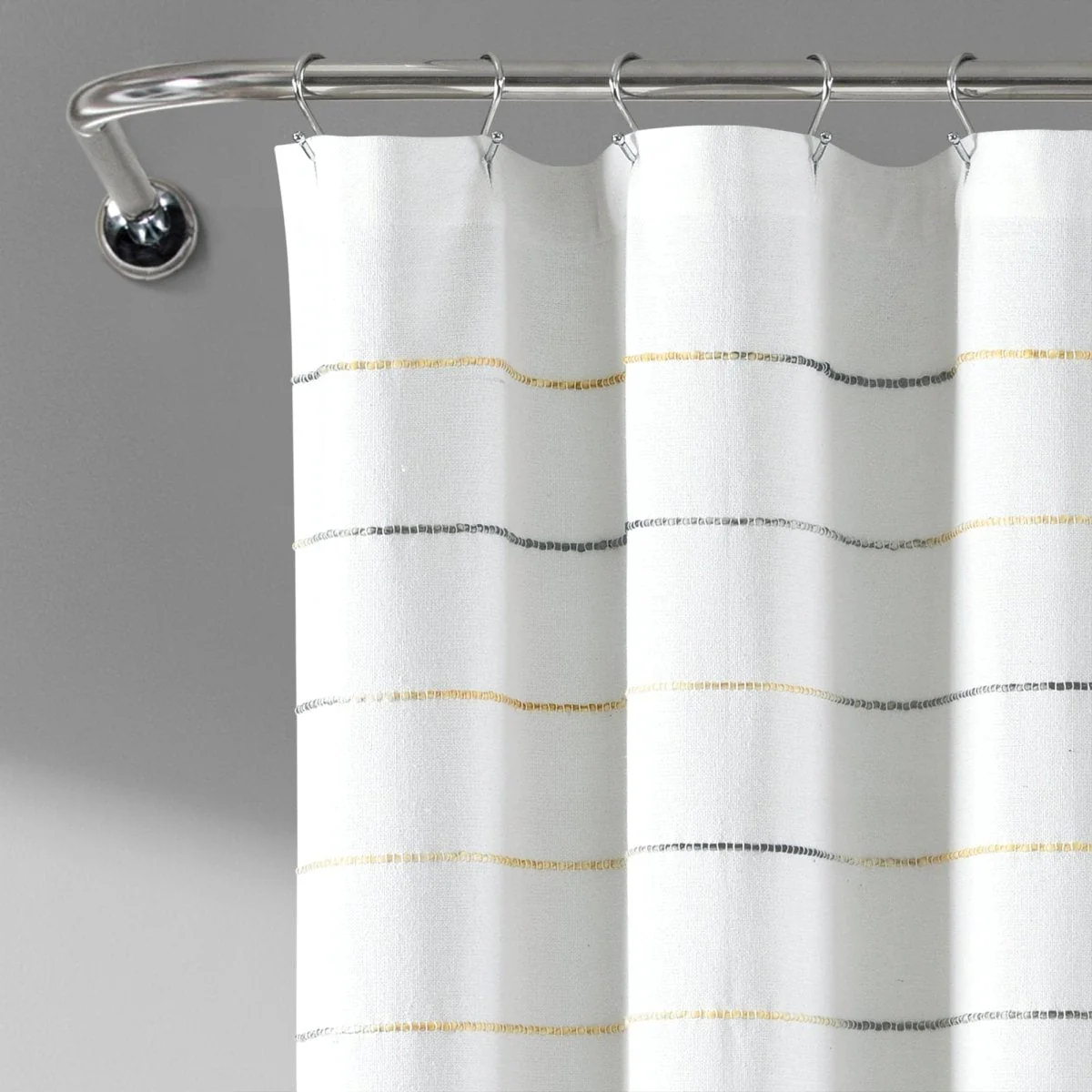 Ombre Stripe Yarn Dyed Recycled Cotton Blend Shower Curtain - Image 5