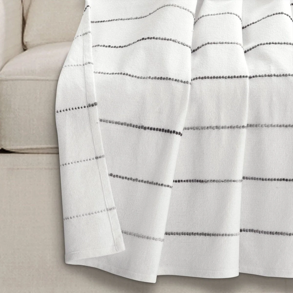 Ombre Stripe Yarn Dyed Recycled Cotton Blend Throw - Image 7