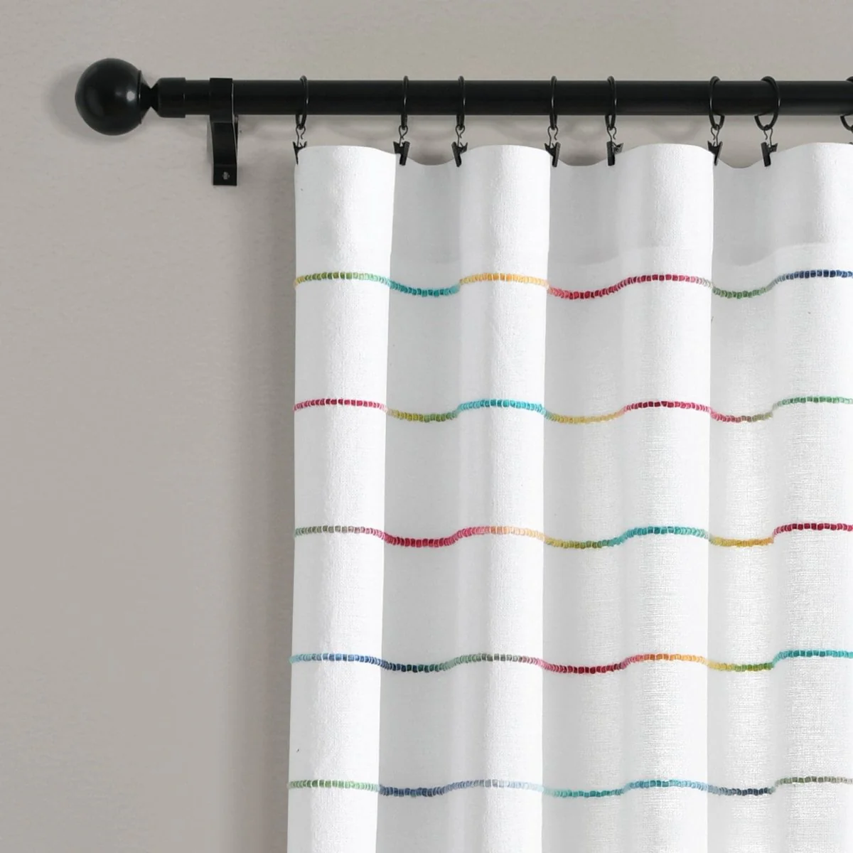 Ombre Stripe Yarn Dyed Recycled Cotton Blend Window Curtain Panel Set - Image 10