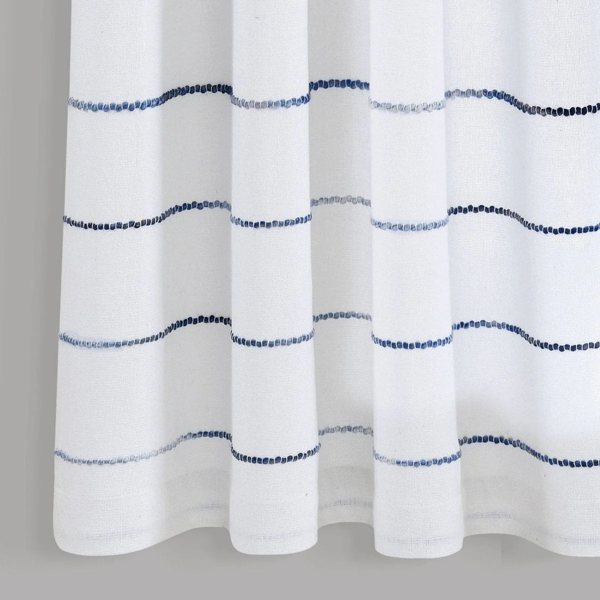 Ombre Stripe Yarn Dyed Recycled Cotton Blend Window Curtain Panel Set - Image 11