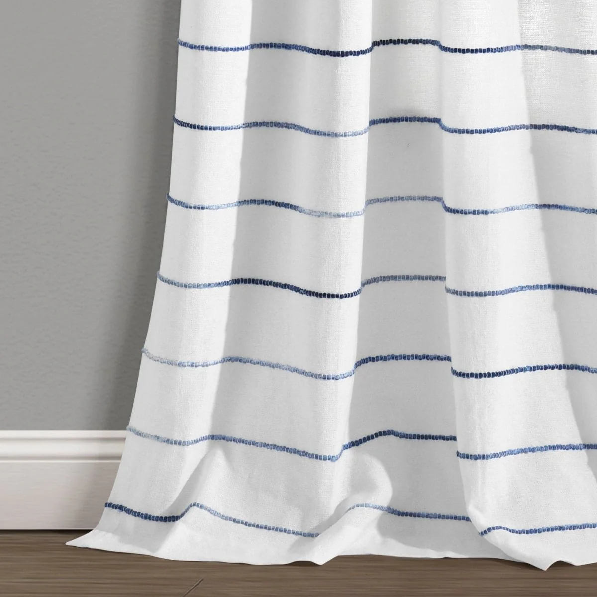 Ombre Stripe Yarn Dyed Recycled Cotton Blend Window Curtain Panel Set - Image 13