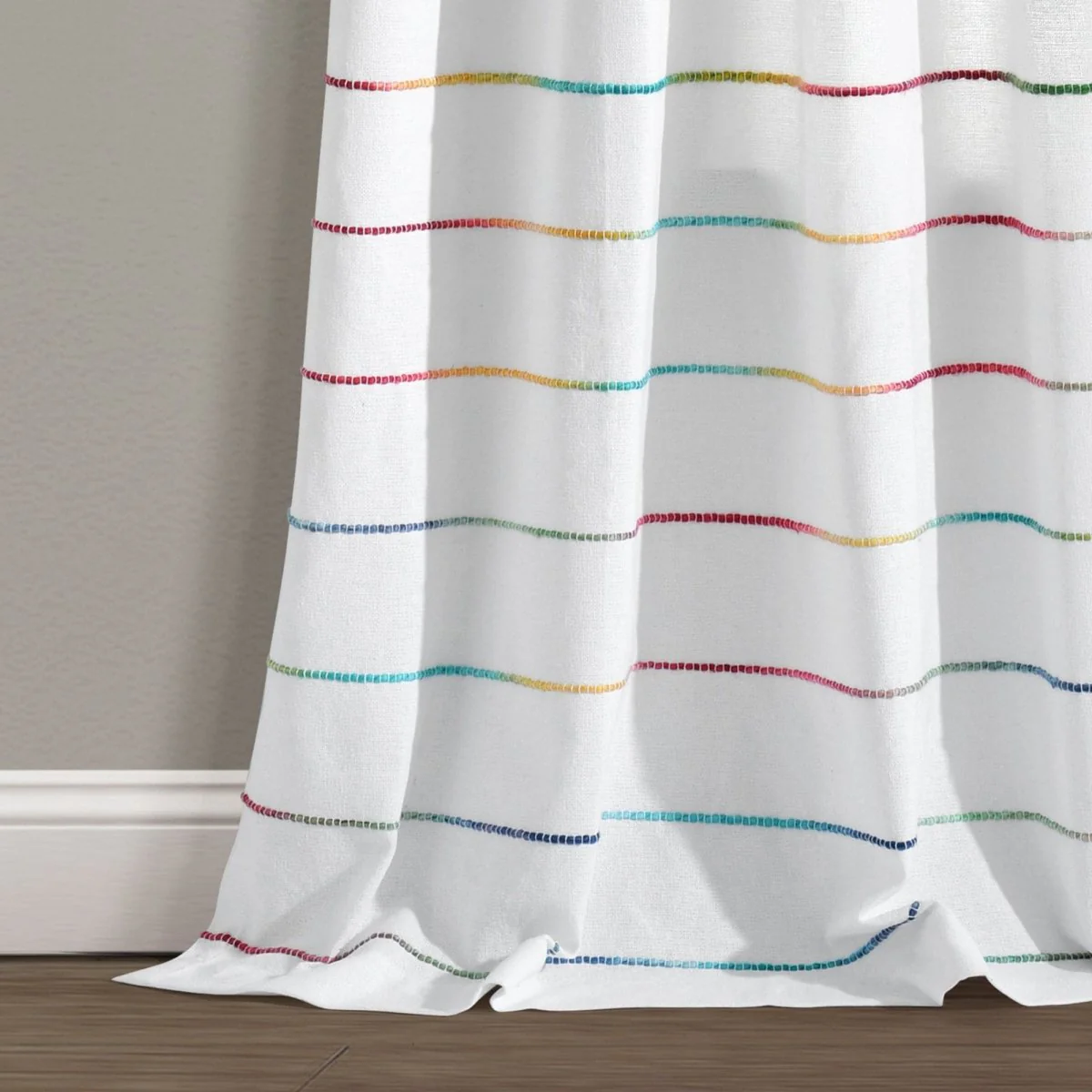 Ombre Stripe Yarn Dyed Recycled Cotton Blend Window Curtain Panel Set - Image 16
