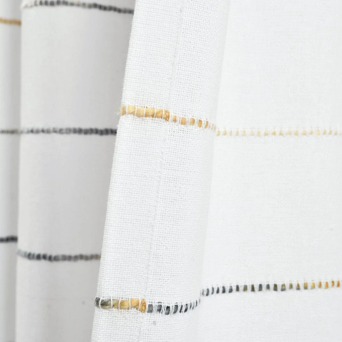 Ombre Stripe Yarn Dyed Recycled Cotton Blend Window Curtain Panel Set - Image 23