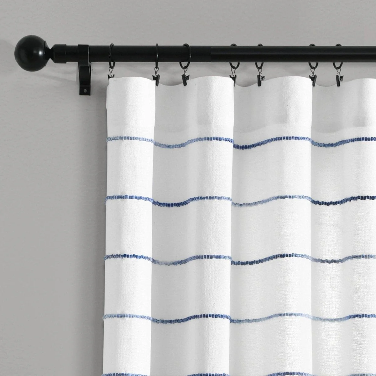 Ombre Stripe Yarn Dyed Recycled Cotton Blend Window Curtain Panel Set - Image 7