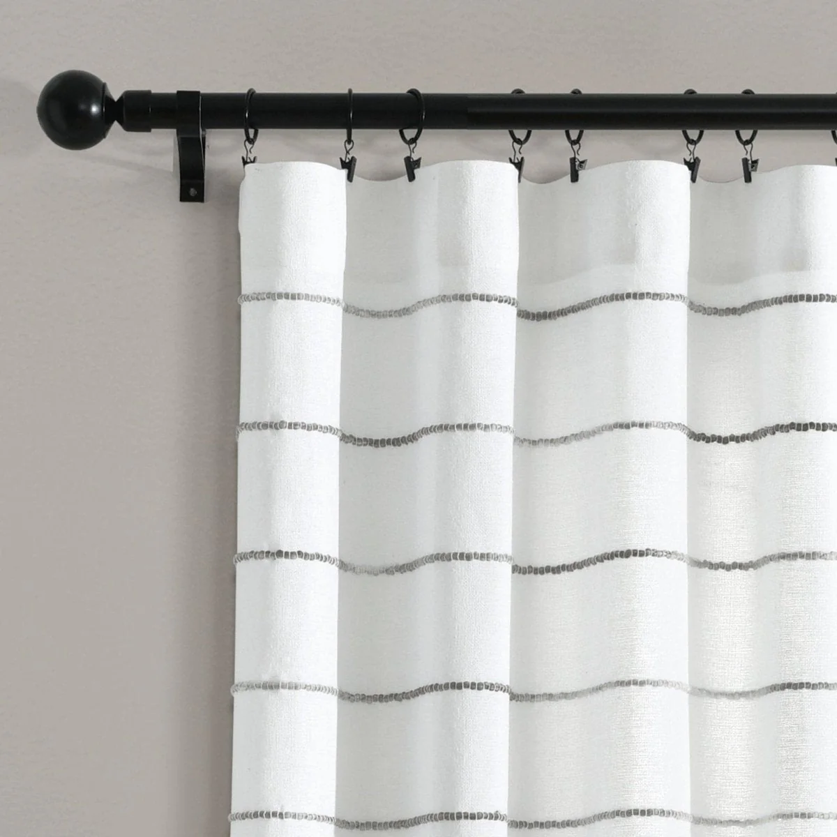Ombre Stripe Yarn Dyed Recycled Cotton Blend Window Curtain Panel Set - Image 8